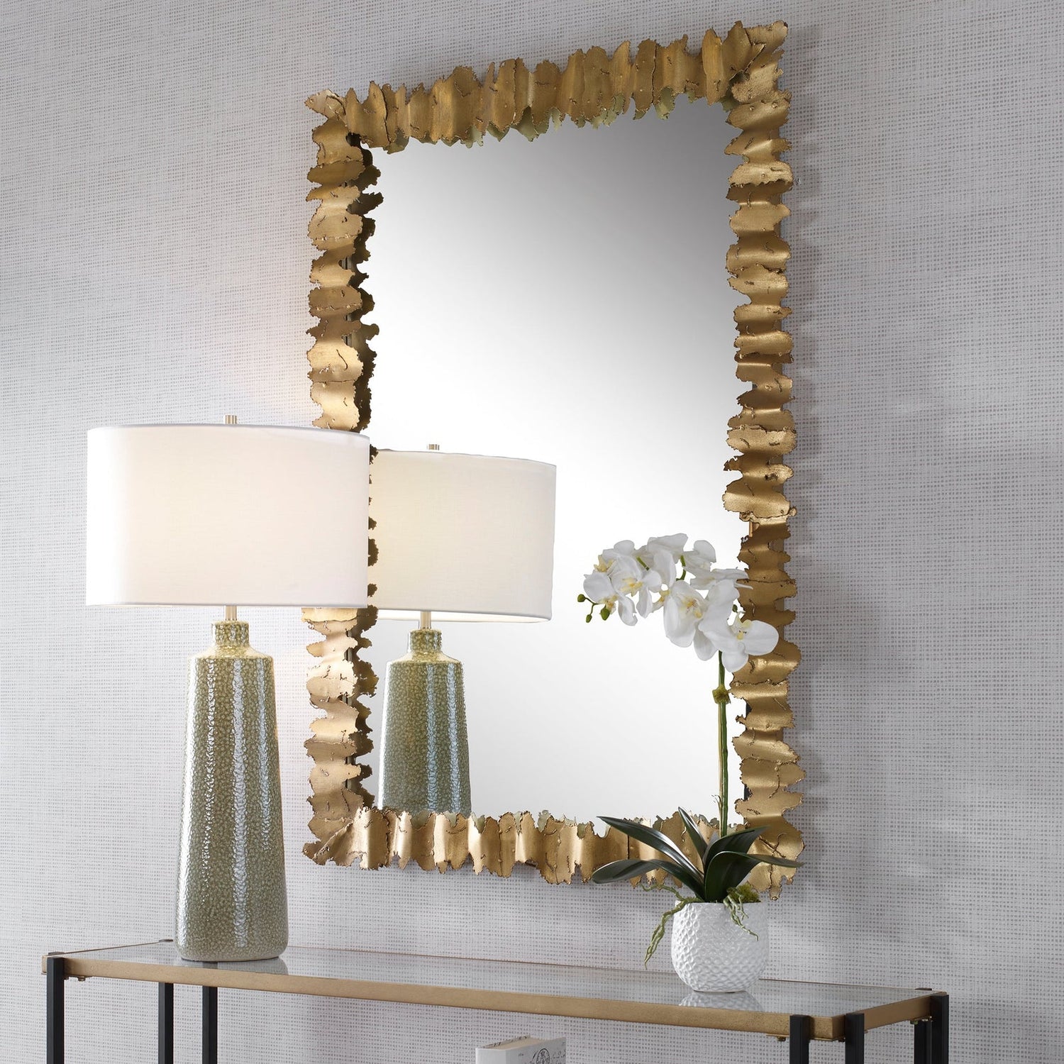 Uttermost Lev Antique Gold Mirror - Home Elegance USA