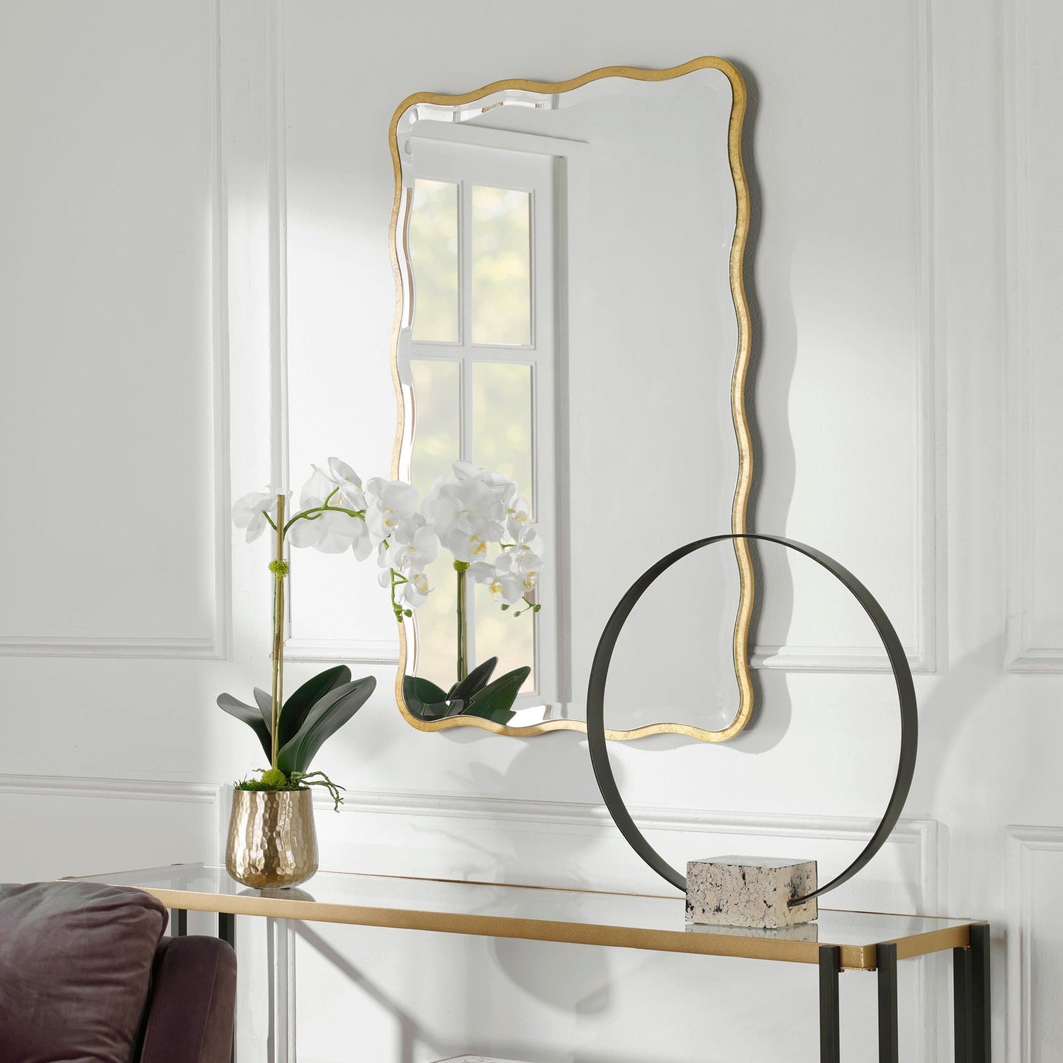 Aneta Gold Scalloped Mirror | Uttermost | Home Elegance USA