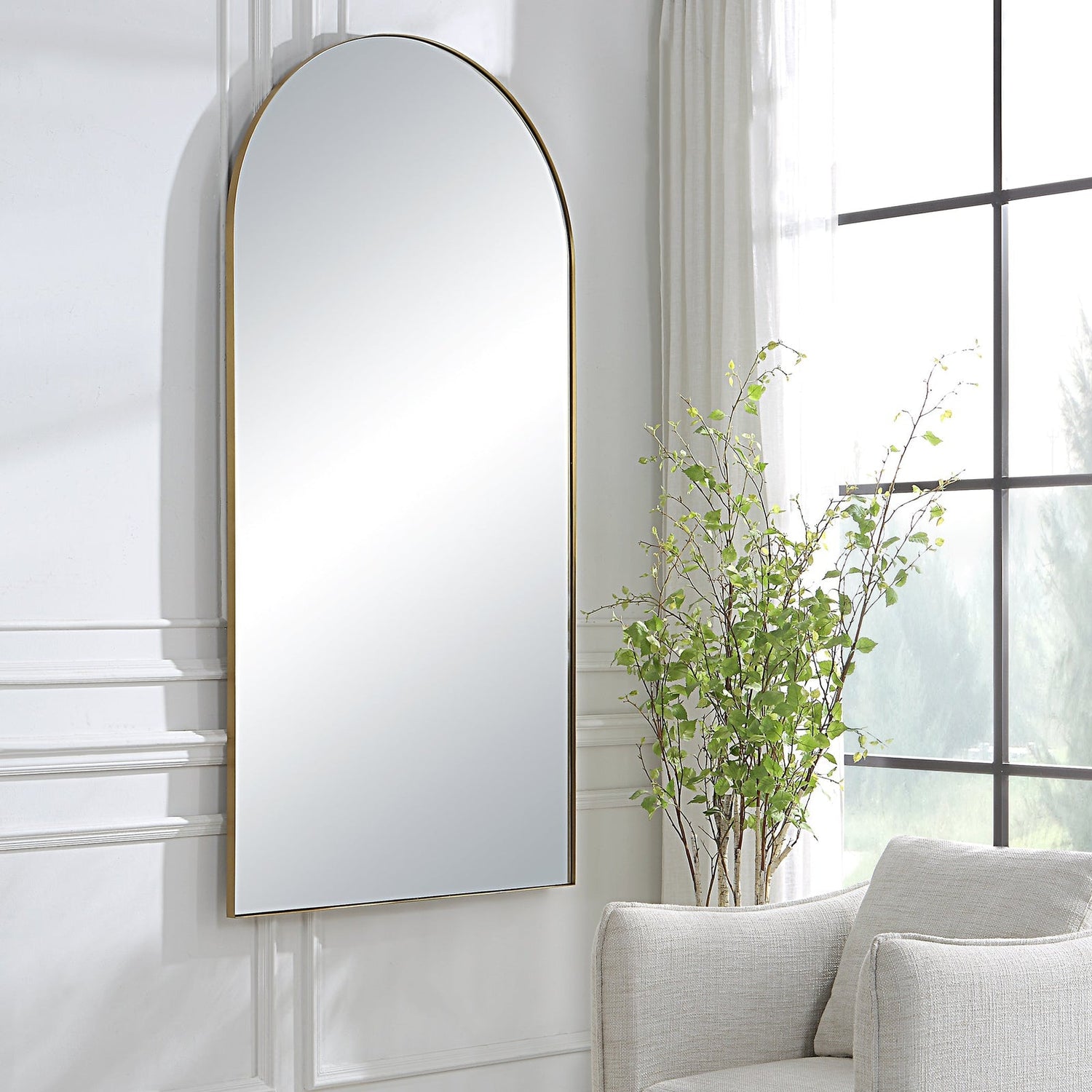 Crosley Antique Brass Arch Mirror | Uttermost | Home Elegance USA
