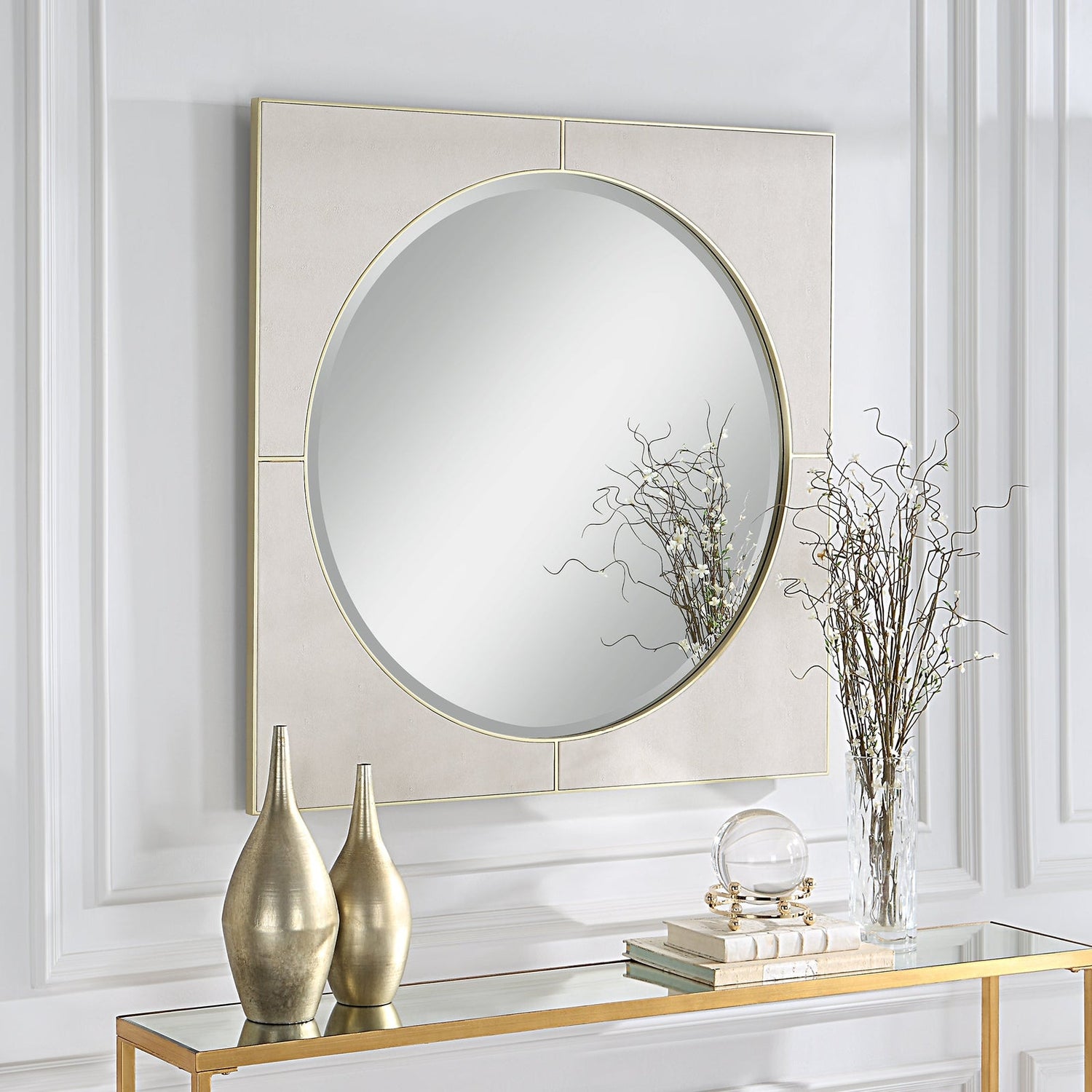 Cyprus White Square Mirror | Uttermost | Home Elegance USA