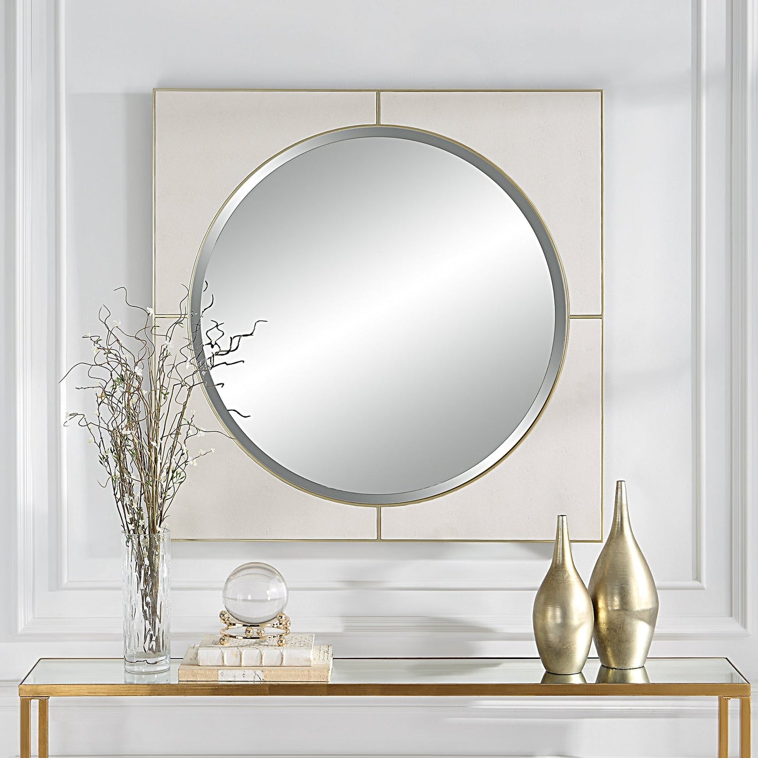 Cyprus White Square Mirror | Uttermost | Home Elegance USA