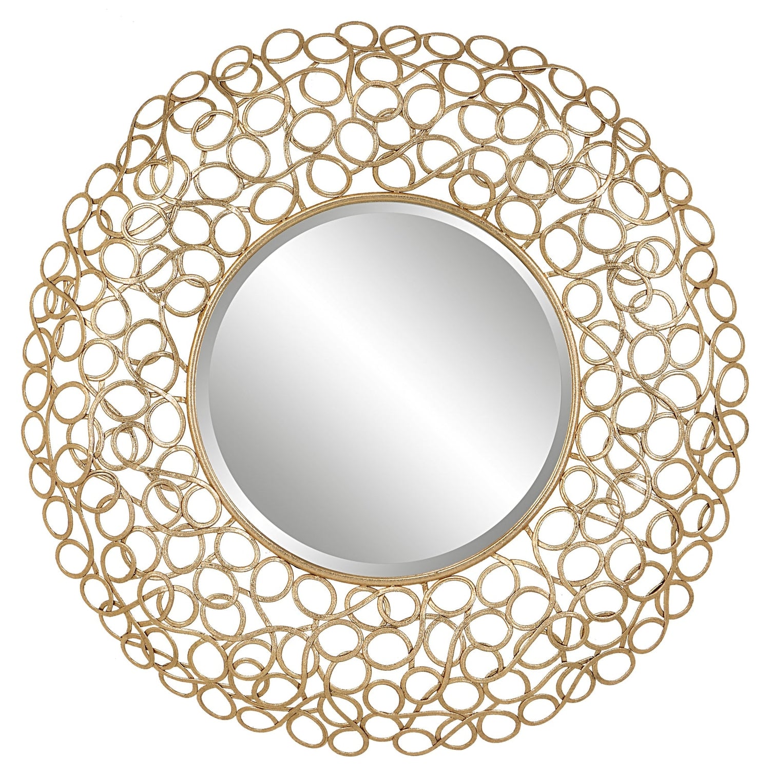 Uttermost Swirl Round Gold Mirror - Home Elegance USA