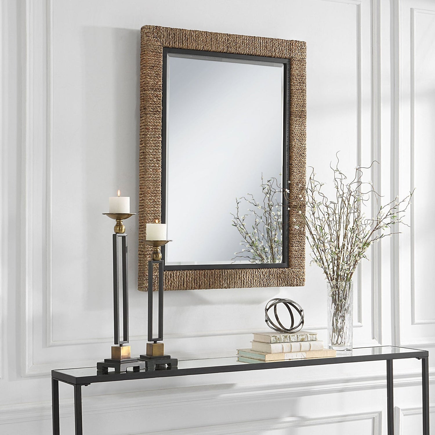 Uttermost Island Braided Straw Mirror - Home Elegance USA