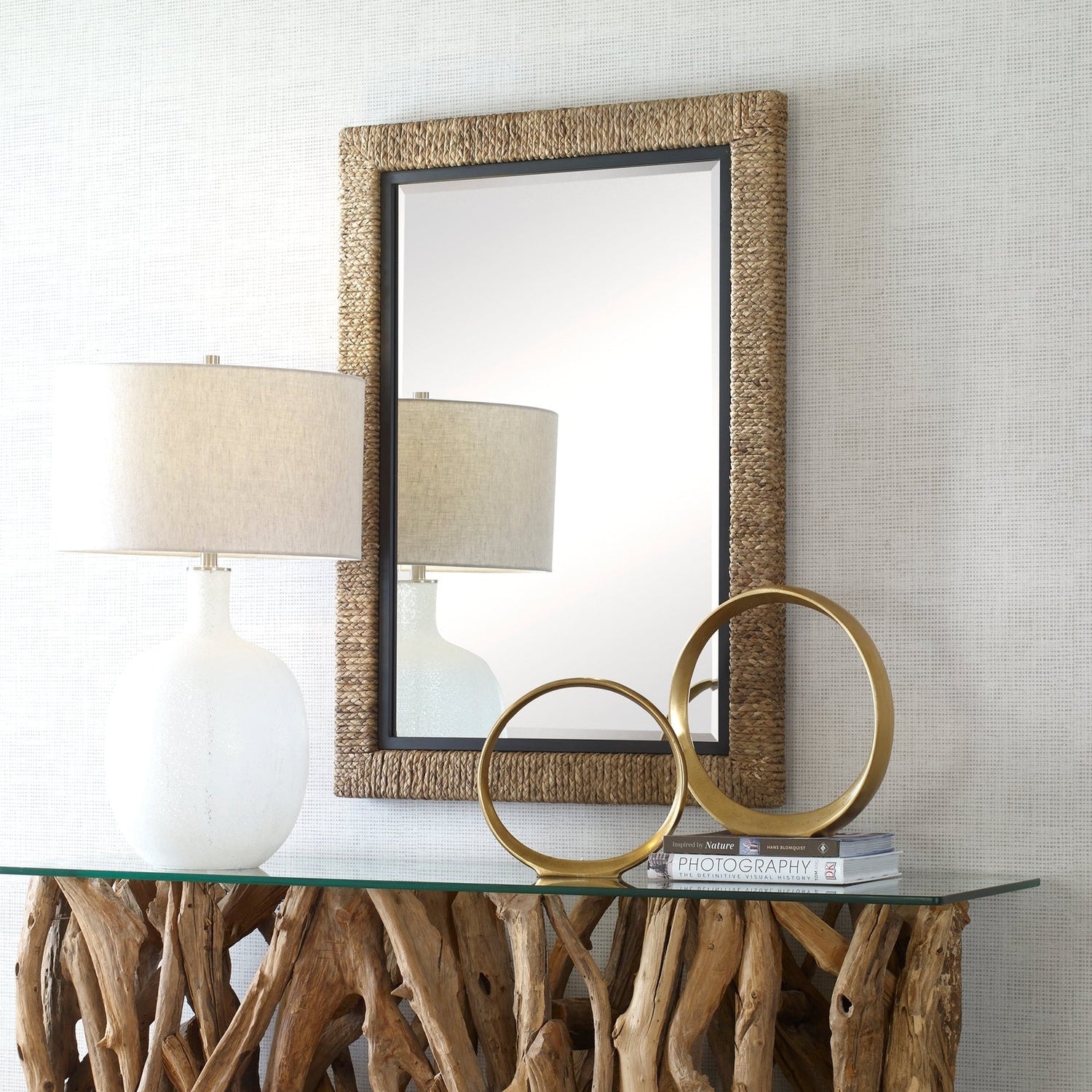 Uttermost Island Braided Straw Mirror - Home Elegance USA
