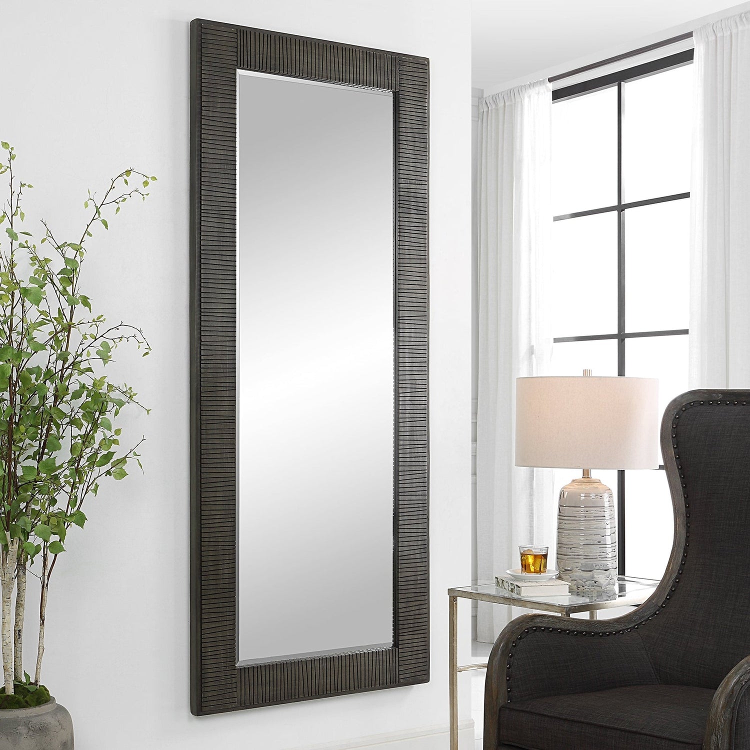Uttermost Figaro Oversized Wooden Mirror - Home Elegance USA