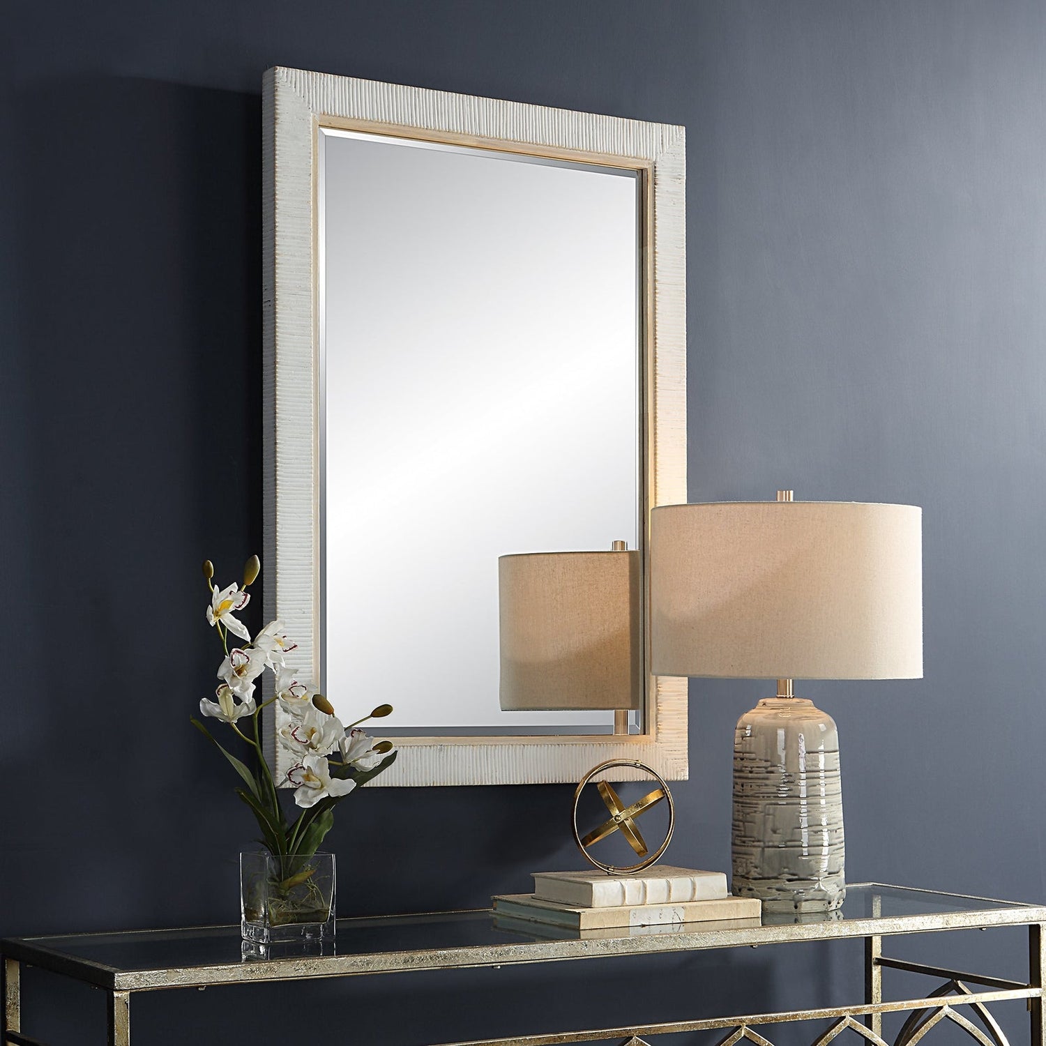 Cape Whitewashed Rattan Mirror | Uttermost | Home Elegance USA