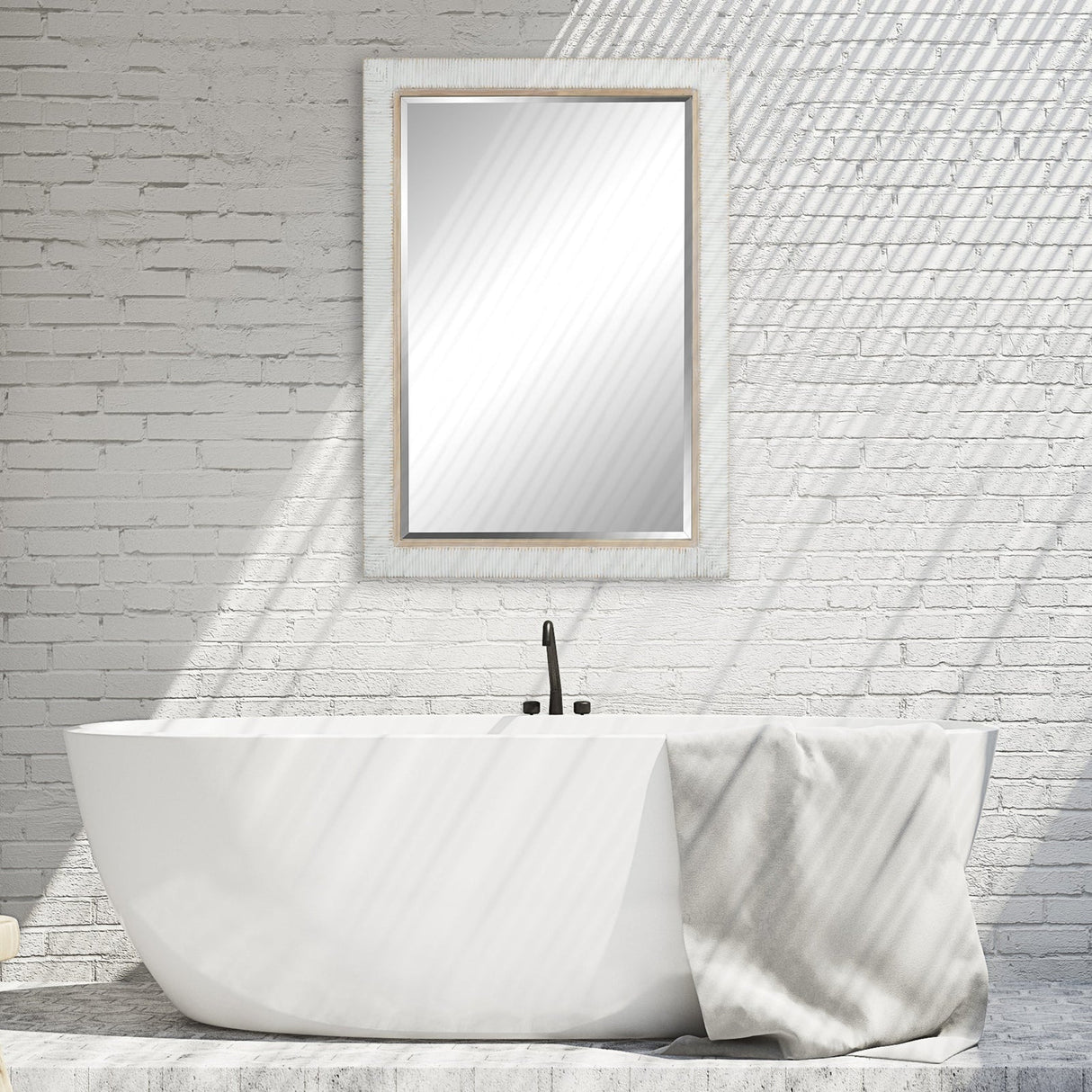 Cape Whitewashed Rattan Mirror | Uttermost | Home Elegance USA