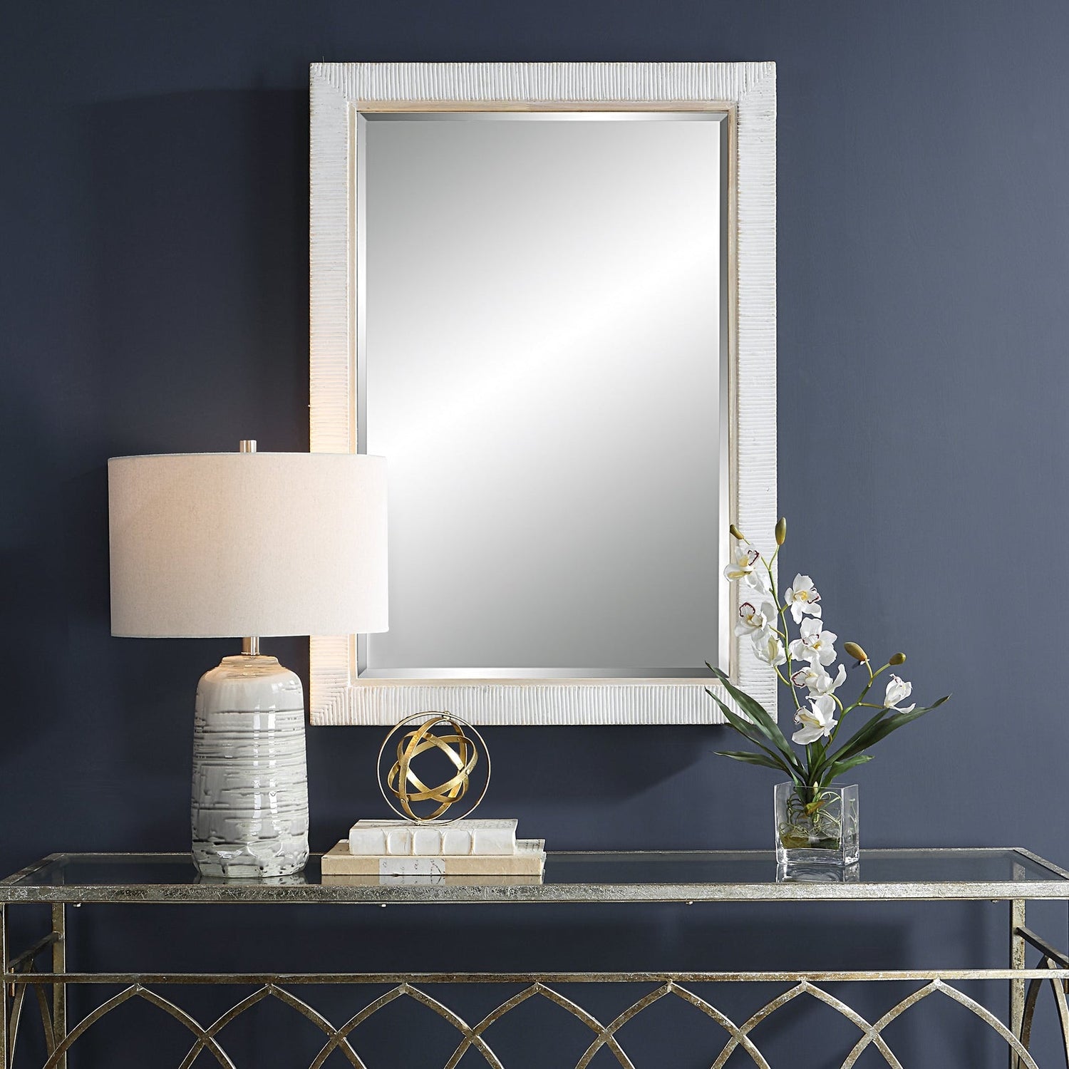 Cape Whitewashed Rattan Mirror | Uttermost | Home Elegance USA