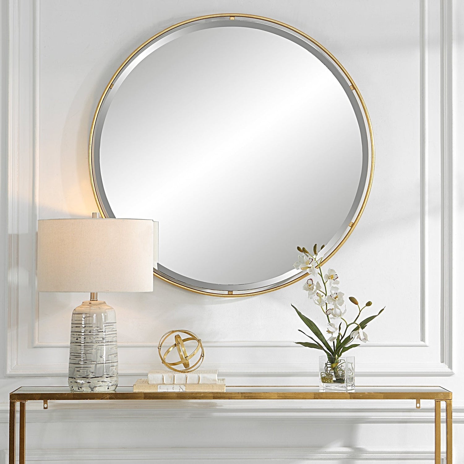 Canillo Gold Round Mirror | Uttermost | Home Elegance USA