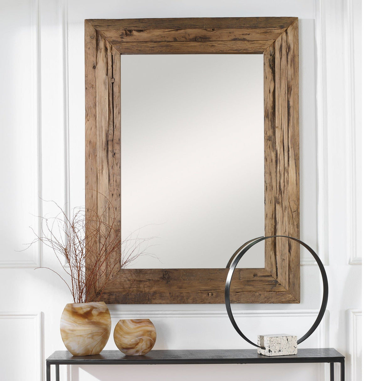 Uttermost Rennick Rustic Wood Mirror - Home Elegance USA