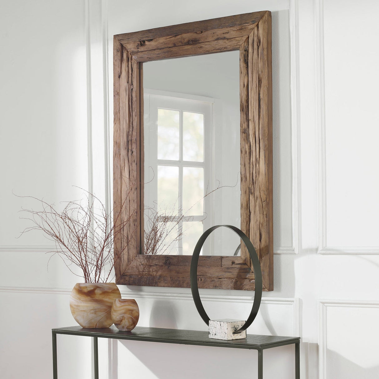 Uttermost Rennick Rustic Wood Mirror - Home Elegance USA