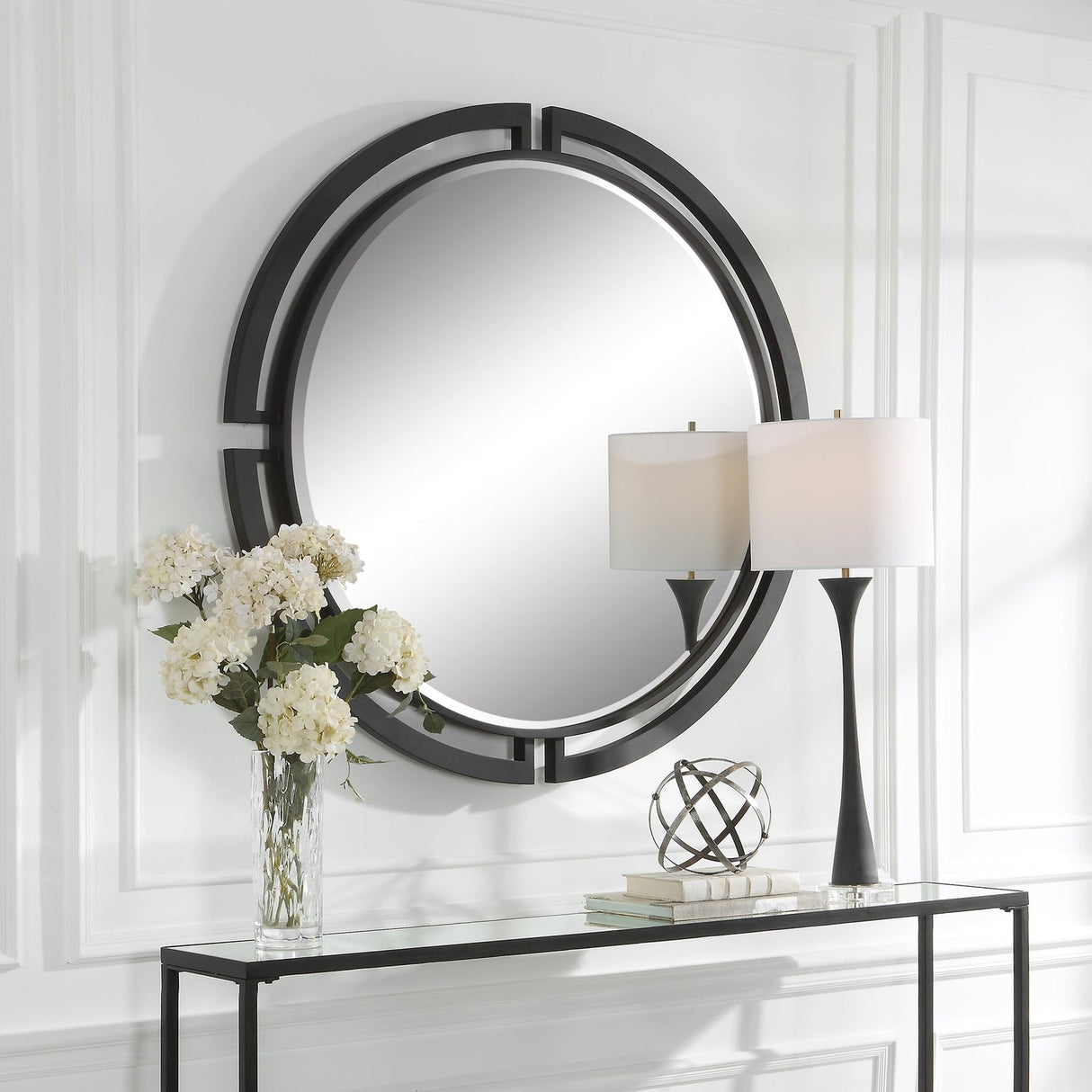 Uttermost Quadrant Modern Round Mirror - Home Elegance USA