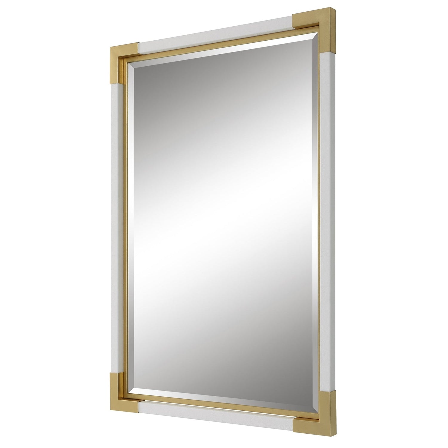 Uttermost Malik White & Gold Mirror - Home Elegance USA