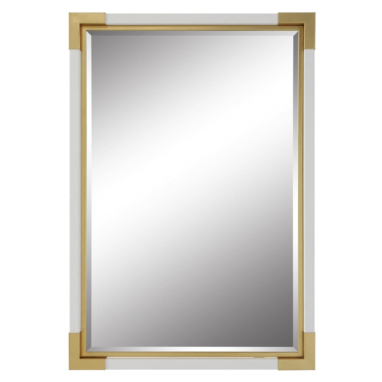 Uttermost Malik White & Gold Mirror - Home Elegance USA