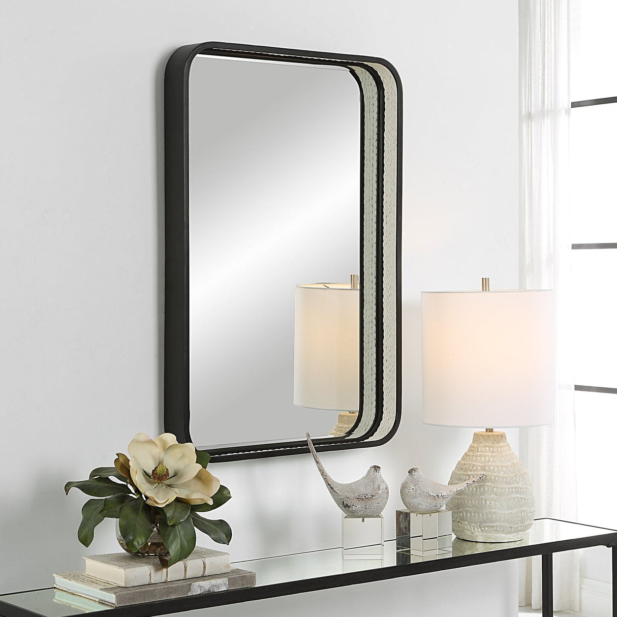 Uttermost Santa Cruz Inner White Rope Mirror - Home Elegance USA