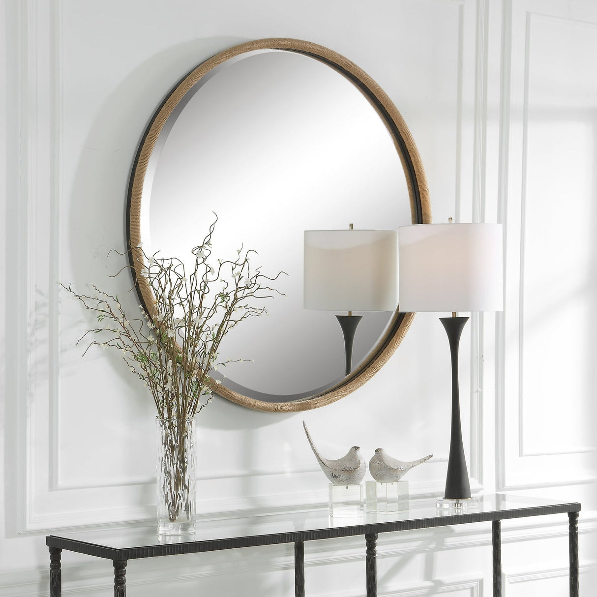Uttermost Ranchero Natural Rope Round Mirror - Home Elegance USA