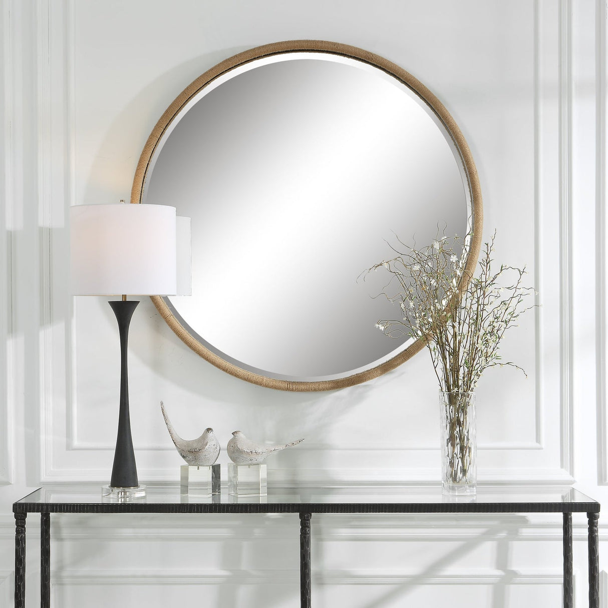 Uttermost Ranchero Natural Rope Round Mirror - Home Elegance USA