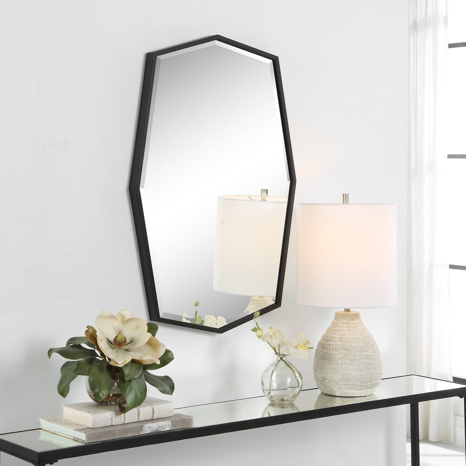 Uttermost Facet Octagonal Iron Mirror - Home Elegance USA