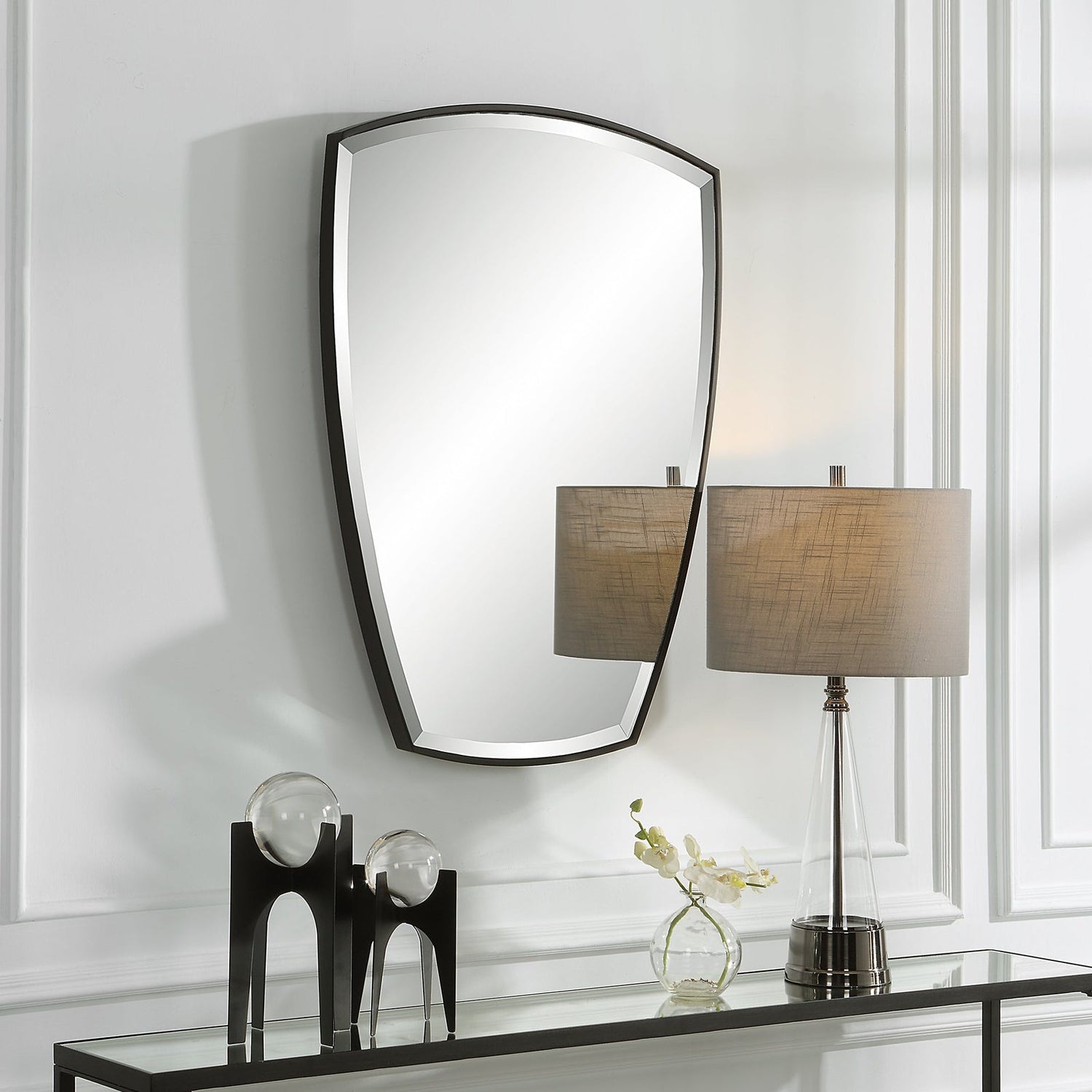 Crest Curved Iron Mirror | Uttermost | Home Elegance USA