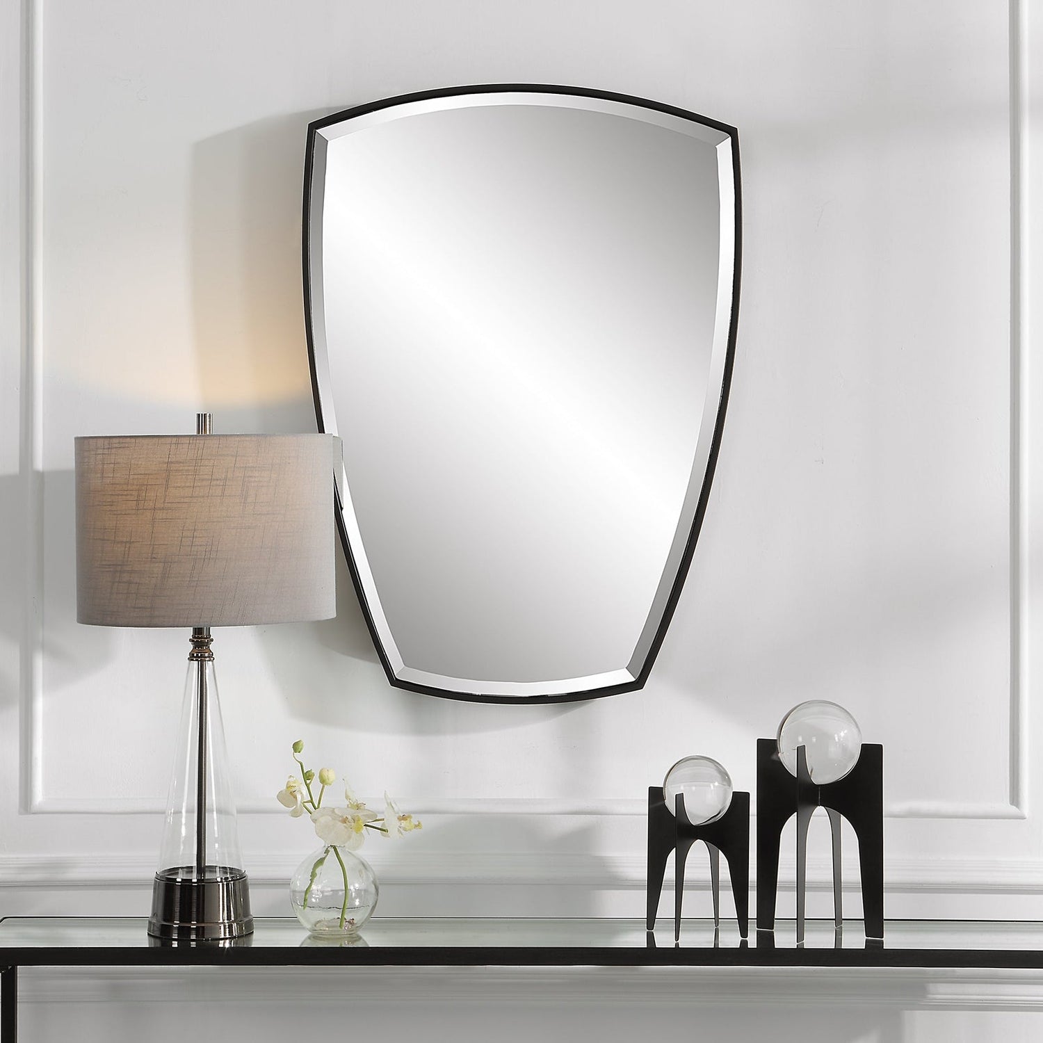 Crest Curved Iron Mirror | Uttermost | Home Elegance USA