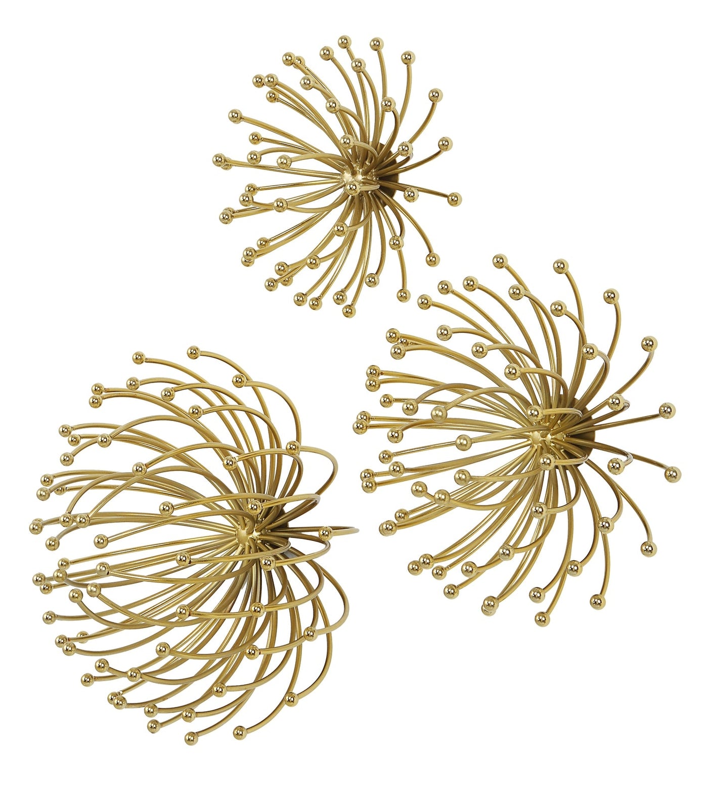 Uttermost Aga Gold Metal Wall Decor - Set Of 3 - Home Elegance USA