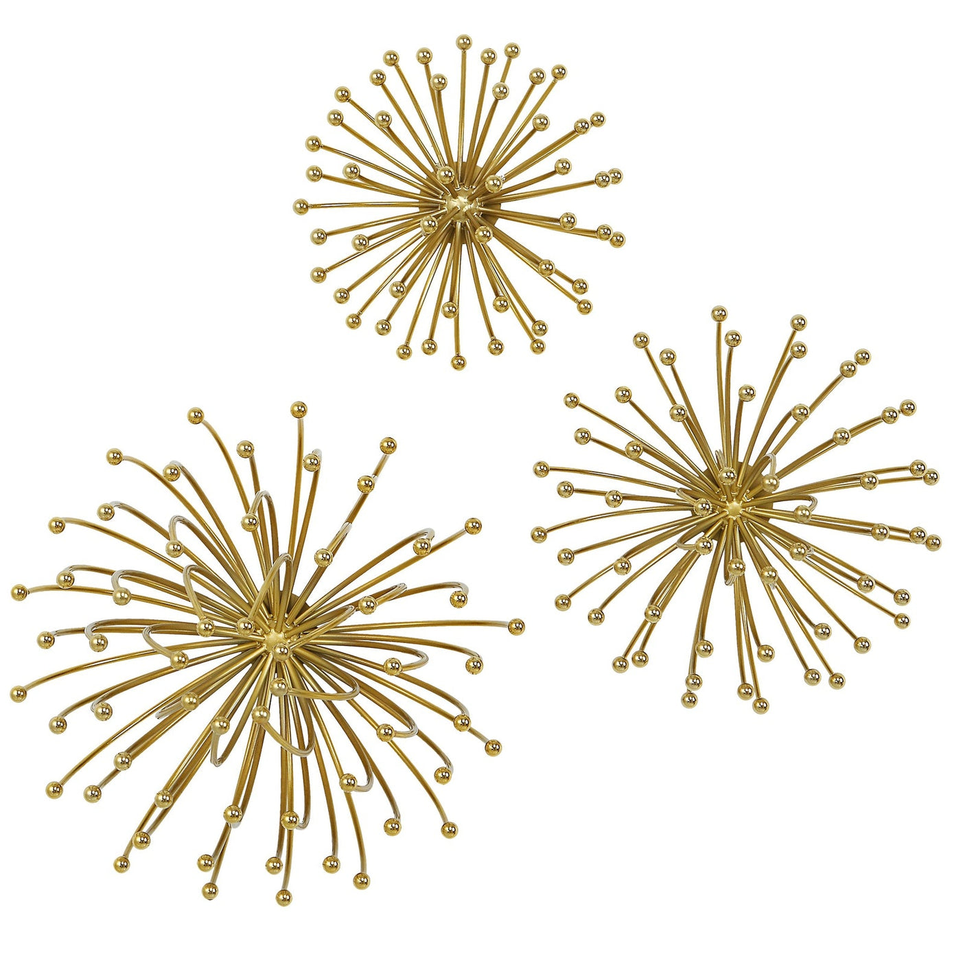 Uttermost Aga Gold Metal Wall Decor - Set Of 3 - Home Elegance USA