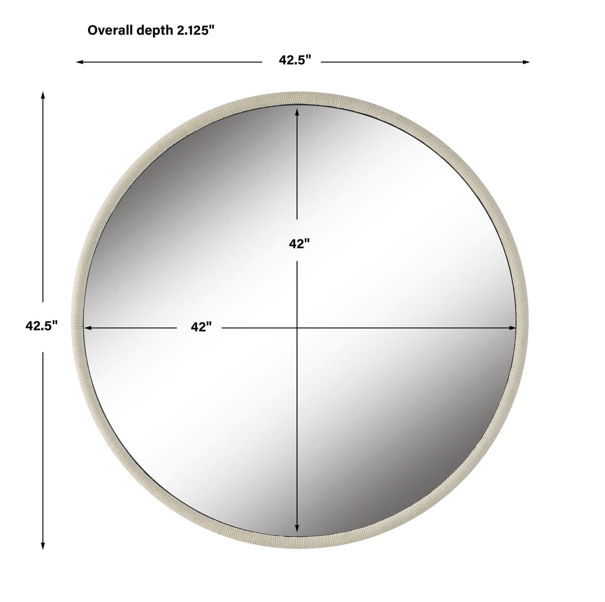 Uttermost Ranchero White Round Mirror - Home Elegance USA