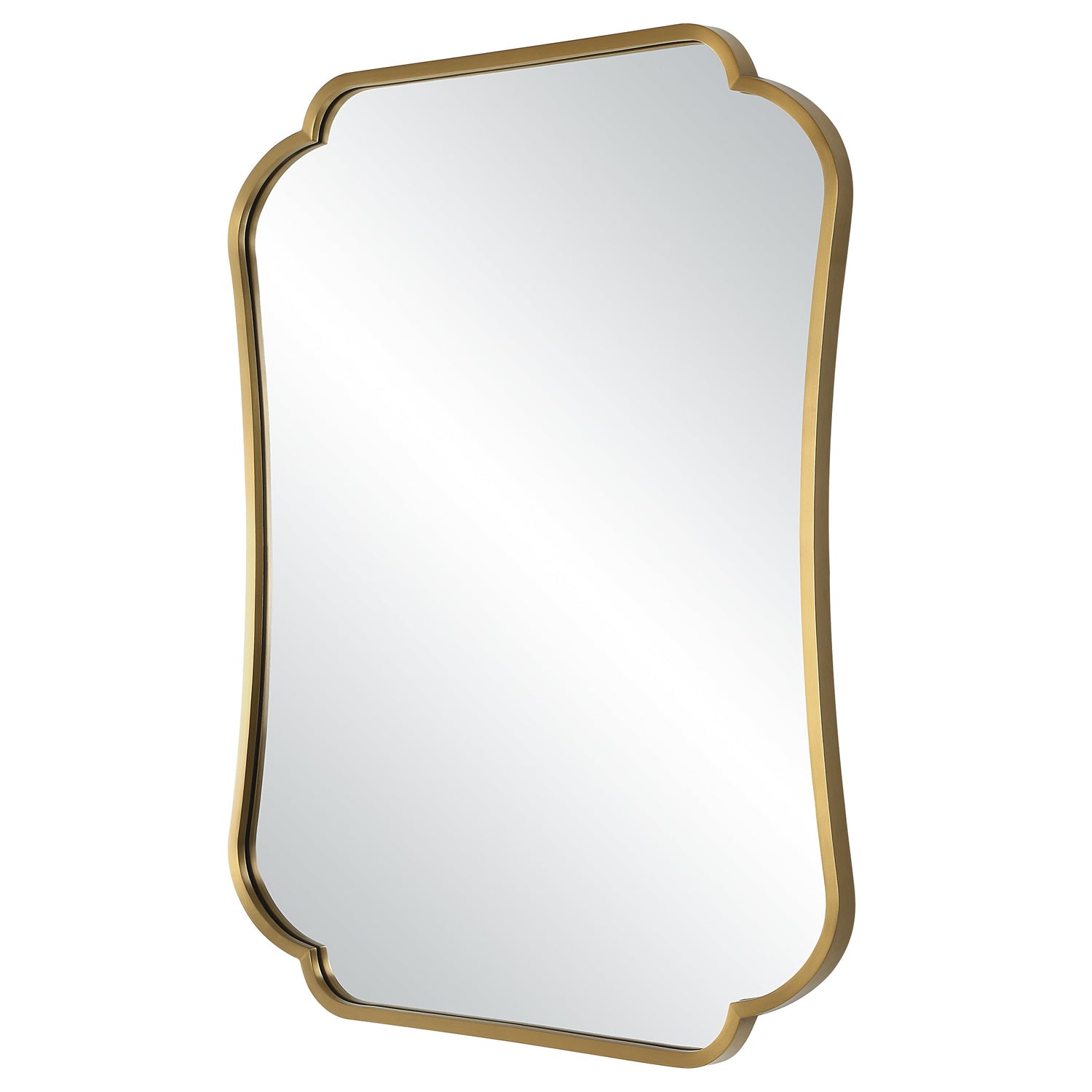 Athena Brushed Brass Mirror | Uttermost | Home Elegance USA