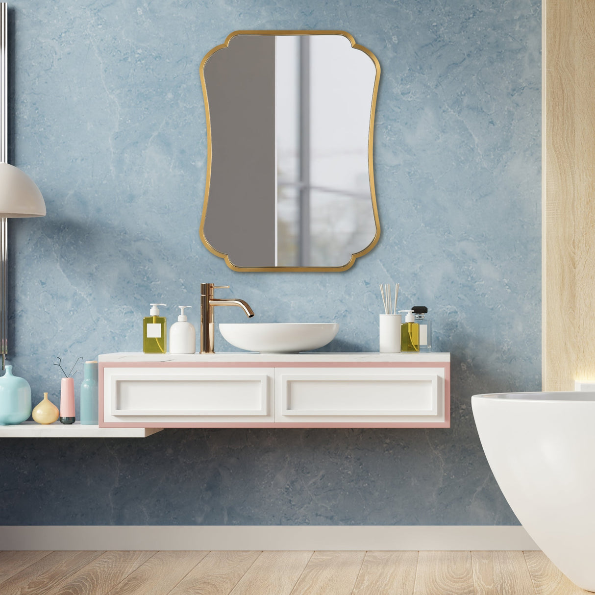 Athena Brushed Brass Mirror | Uttermost | Home Elegance USA