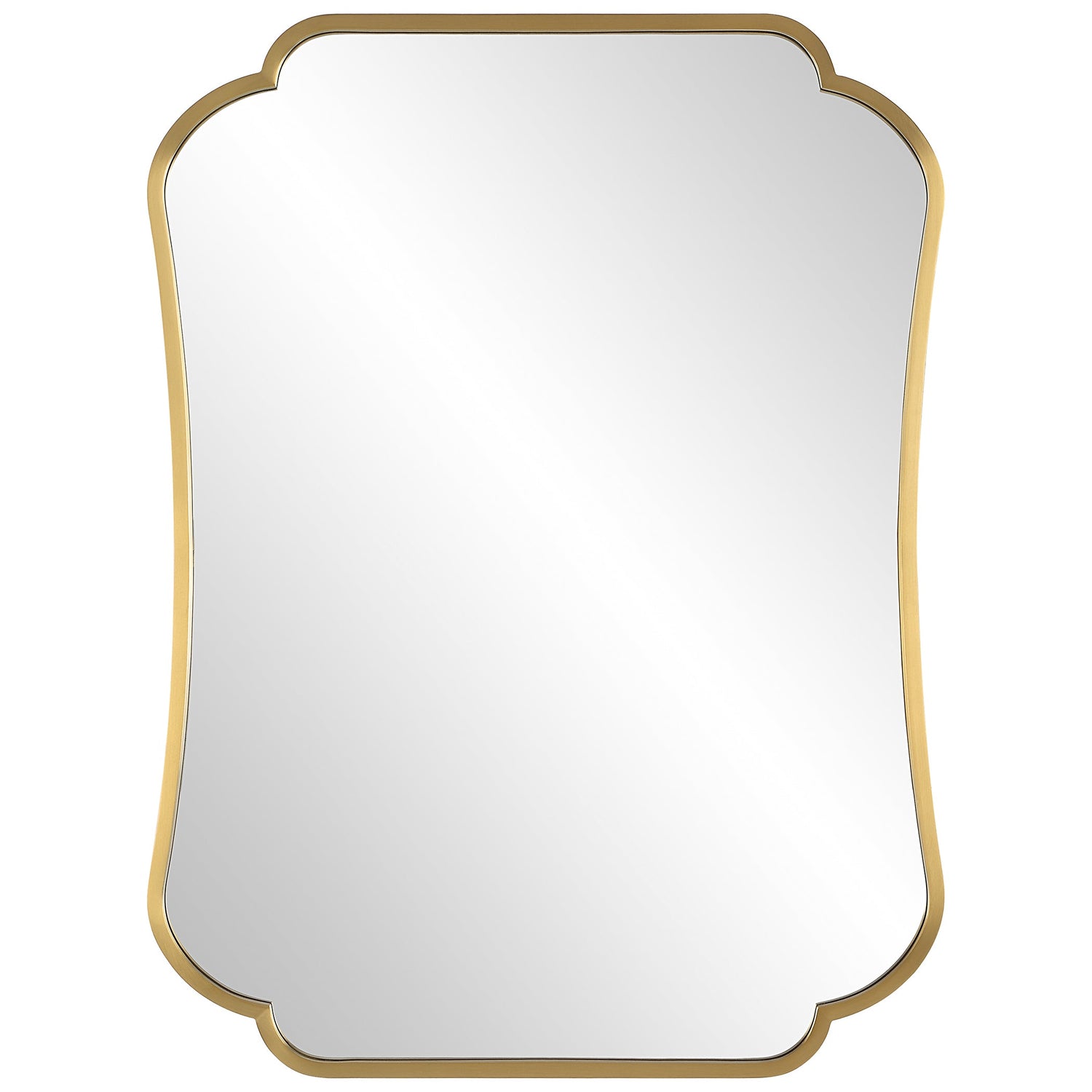 Athena Brushed Brass Mirror | Uttermost | Home Elegance USA