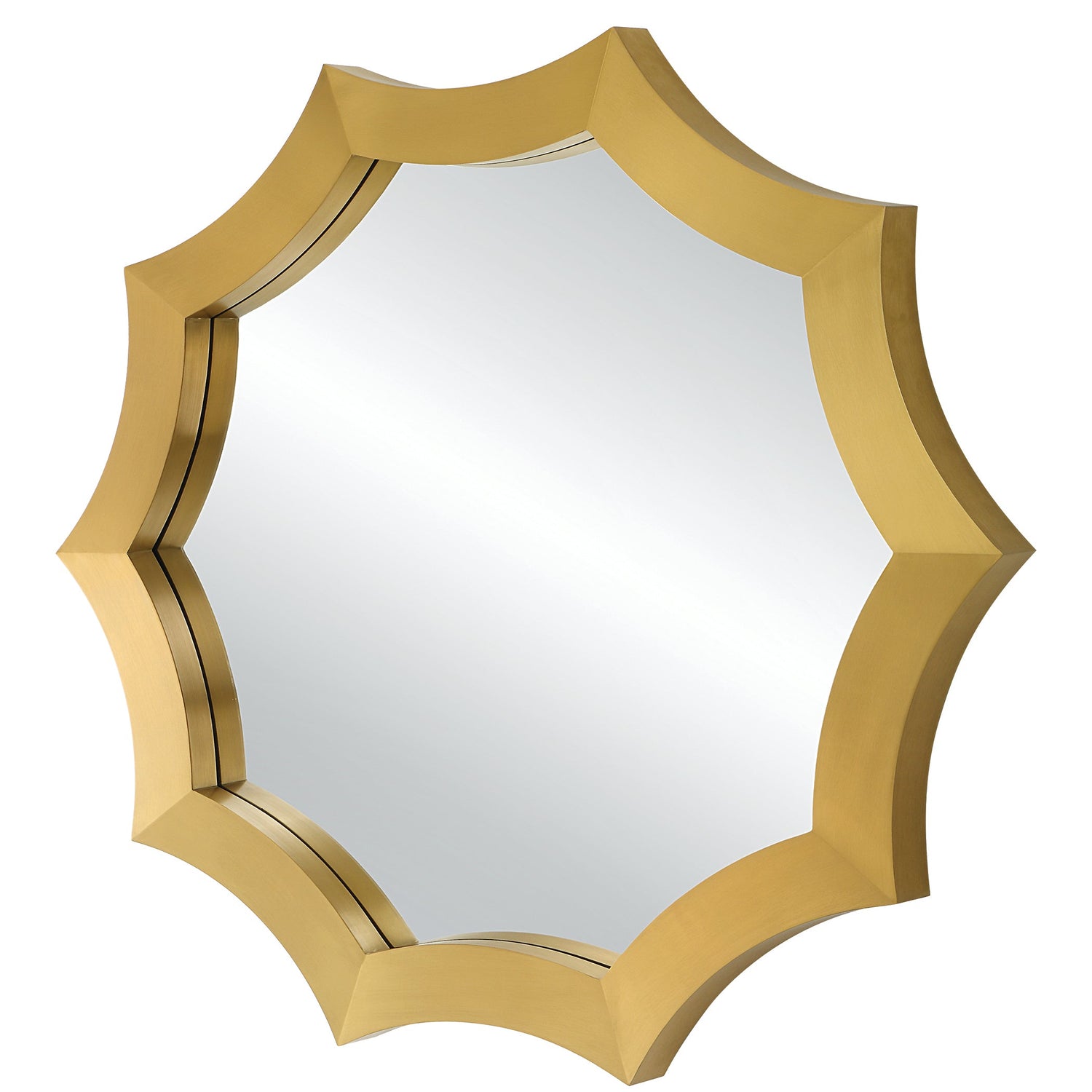 Uttermost Flare Brushed Brass Round Mirror - Home Elegance USA