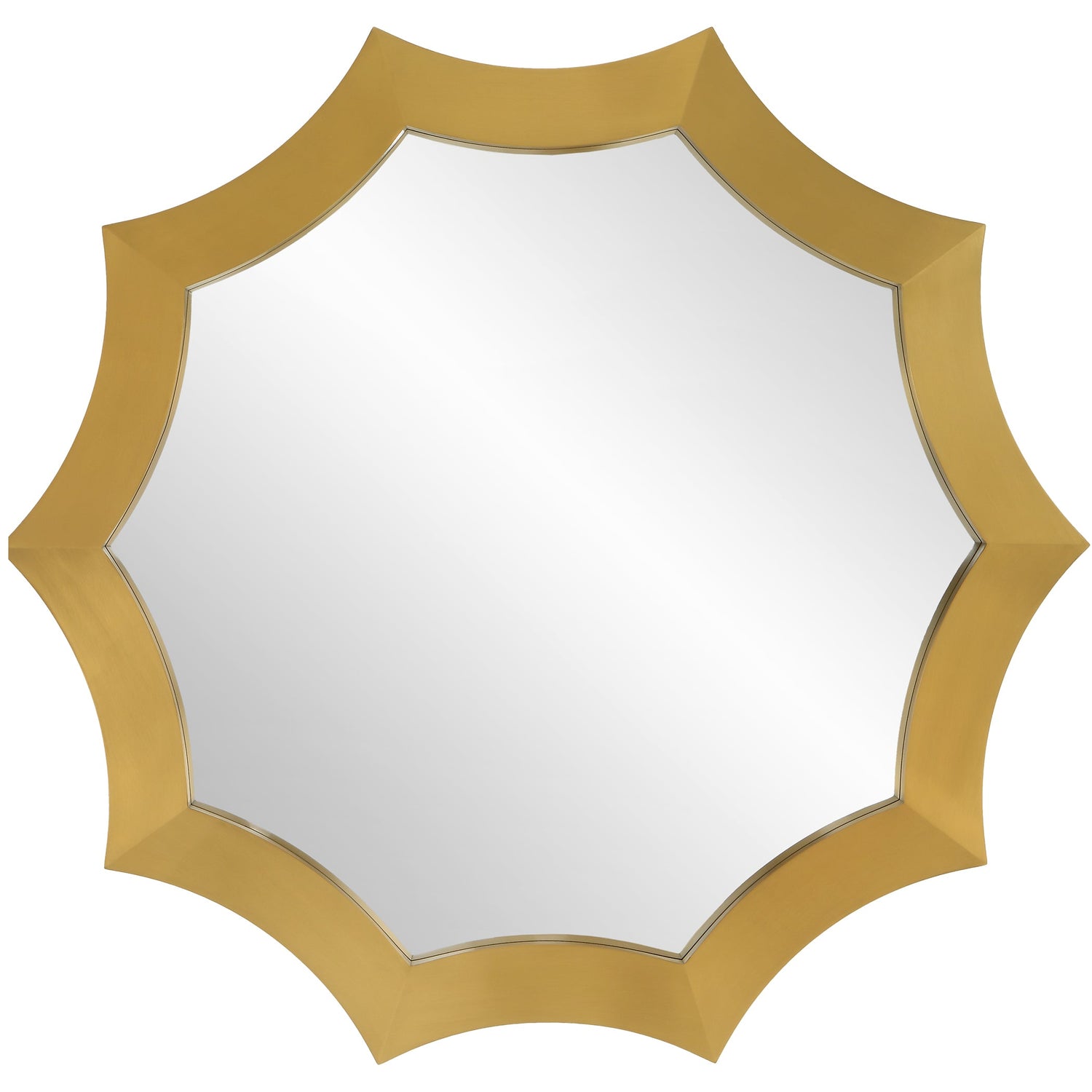 Uttermost Flare Brushed Brass Round Mirror - Home Elegance USA