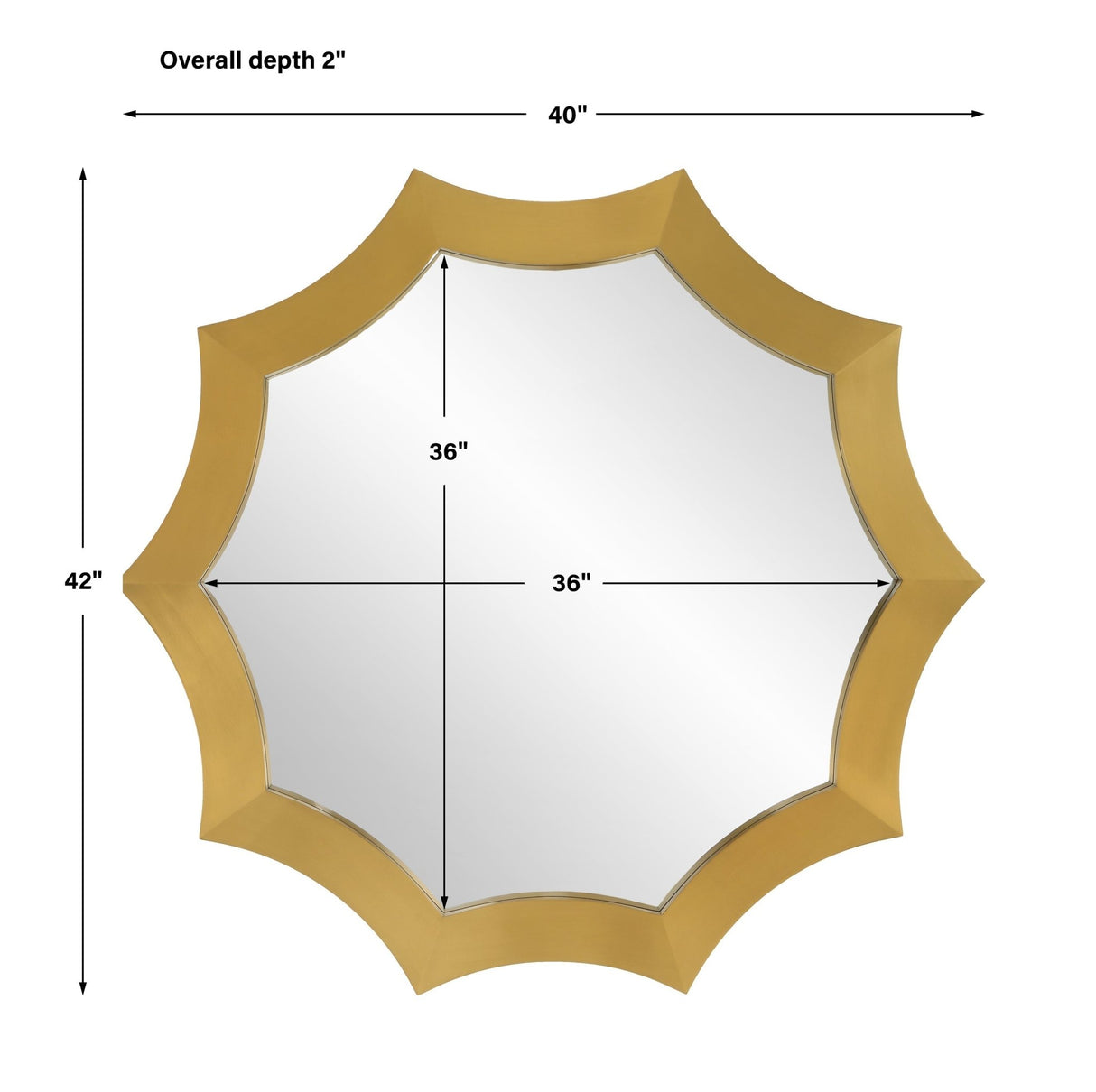 Uttermost Flare Brushed Brass Round Mirror - Home Elegance USA