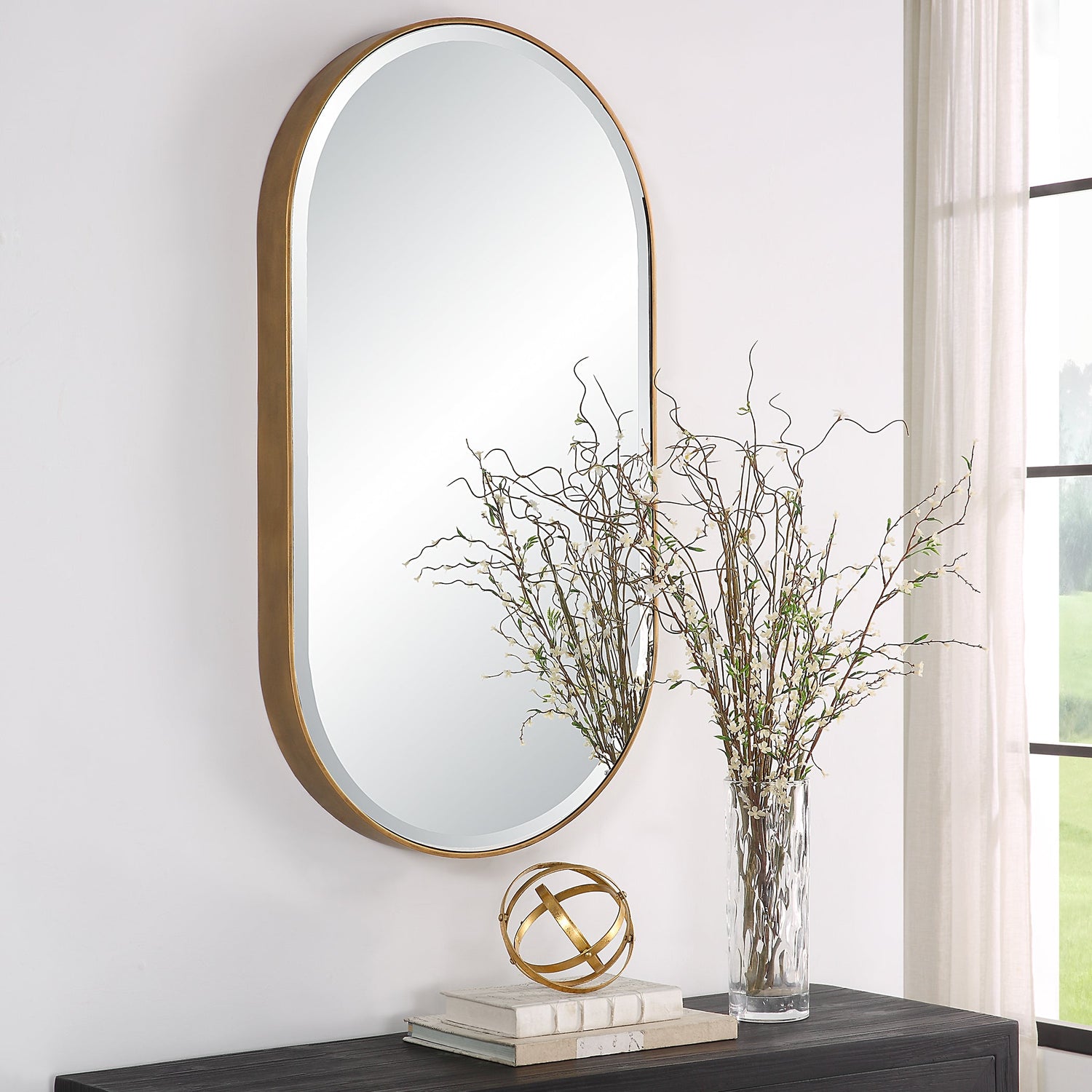 Uttermost Lago Oval Gold Mirror - Home Elegance USA