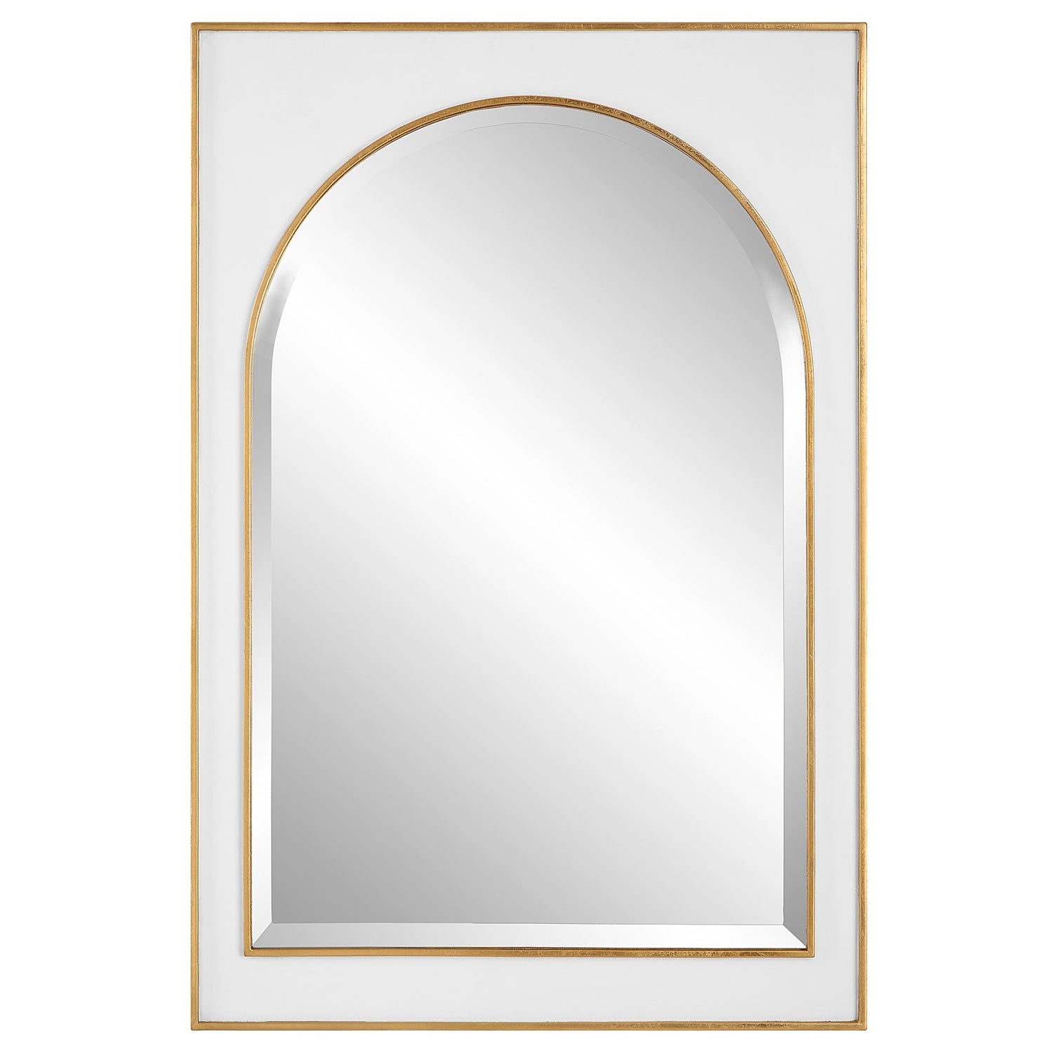 Crisanta Gloss White Arch Mirror | Uttermost | Home Elegance USA