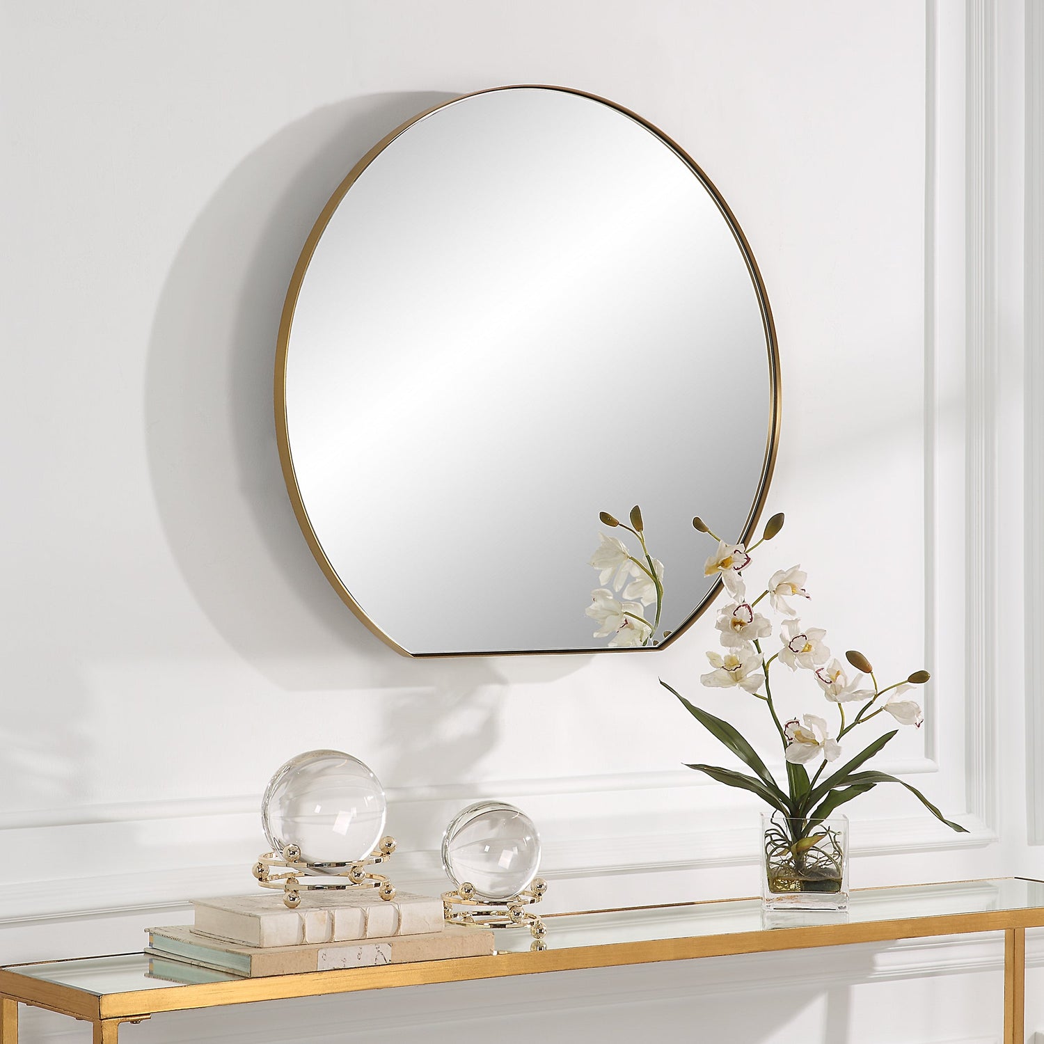 Cabell Small Brass Mirror | Uttermost | Home Elegance USA