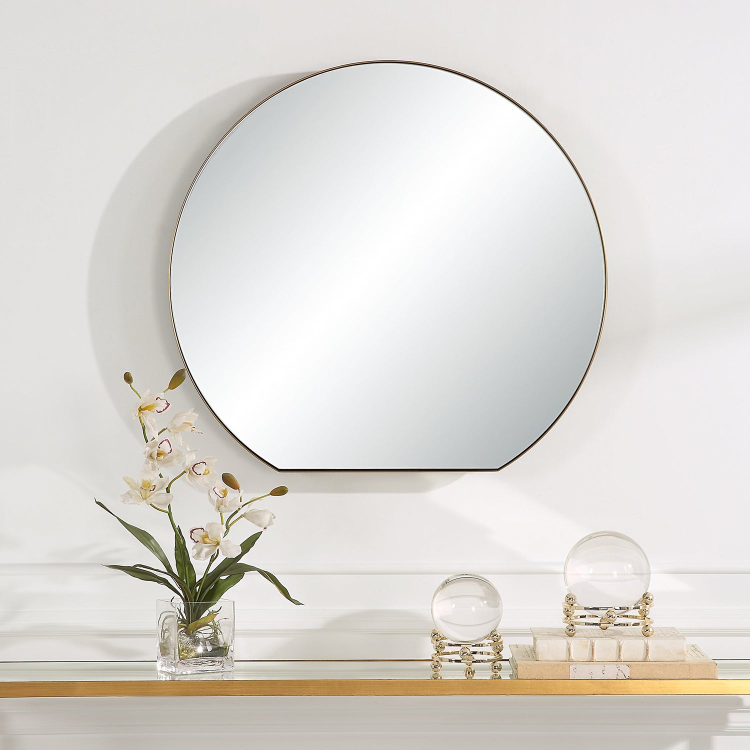 Cabell Small Brass Mirror | Uttermost | Home Elegance USA