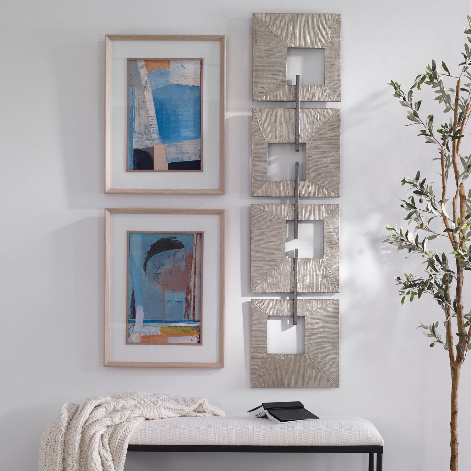 Uttermost Linked Champagne Metal Wall Decor - Home Elegance USA