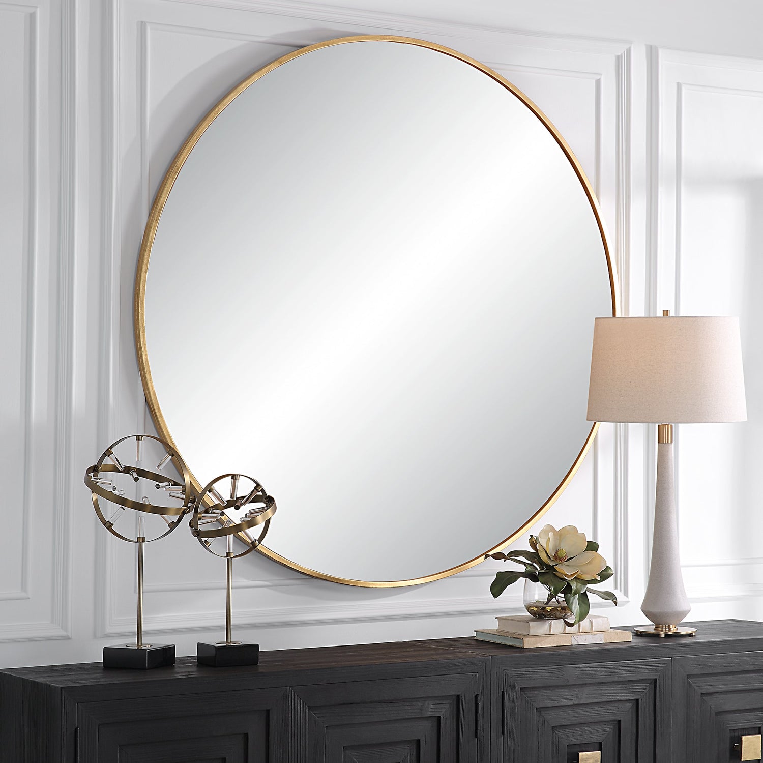 Uttermost Junius Large Gold Round Mirror - Home Elegance USA