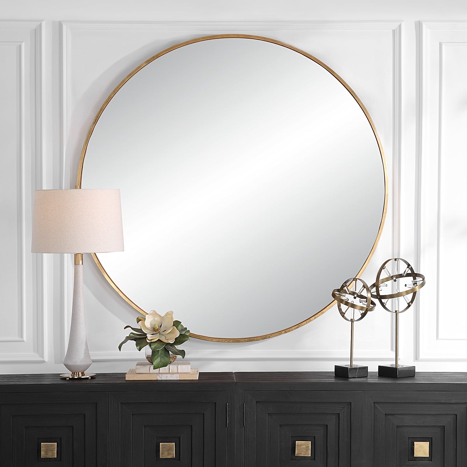 Uttermost Junius Large Gold Round Mirror - Home Elegance USA