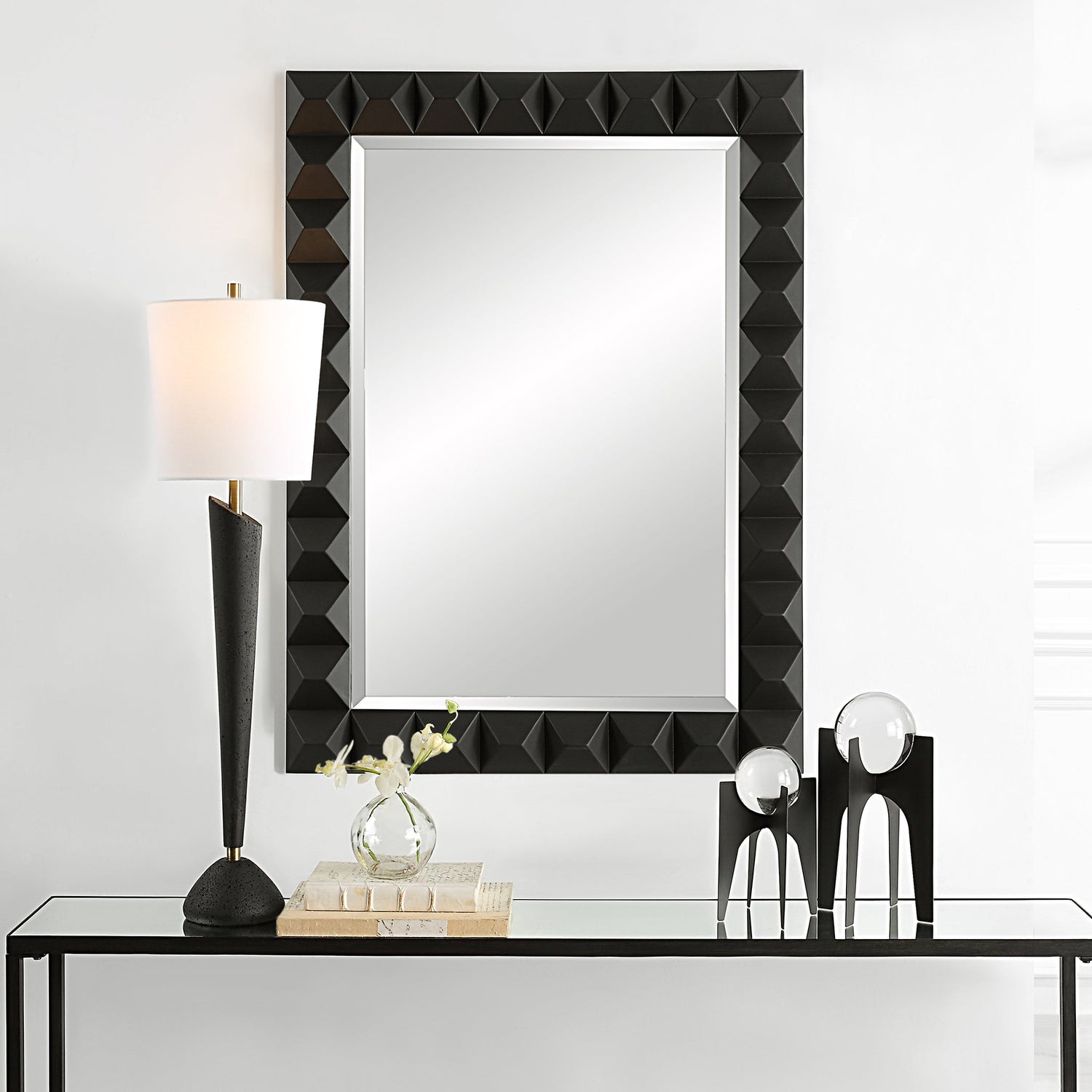 Uttermost Studded Black Mirror - Home Elegance USA
