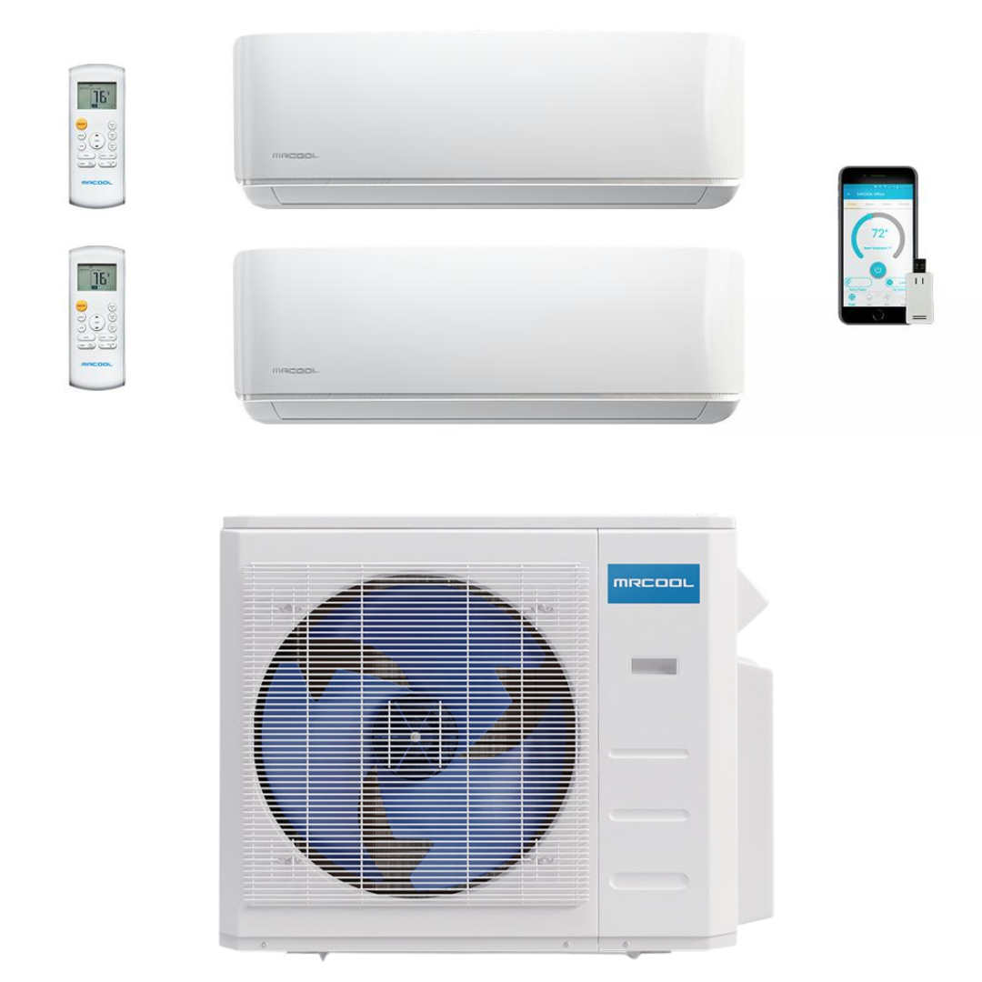MRCOOL DIY Mini Split - 27,000 BTU 2 Zone Ductless Air Conditioner and Heat Pump, DIY-B-227HP0918 - Home Elegance USA