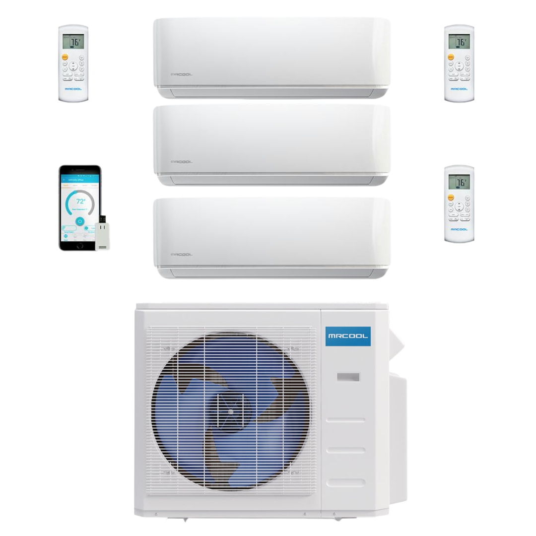 MRCOOL DIY Mini Split - 36,000 BTU 3 Zone Ductless Air Conditioner and Heat Pump, DIY-B-336HP121212 - Home Elegance USA