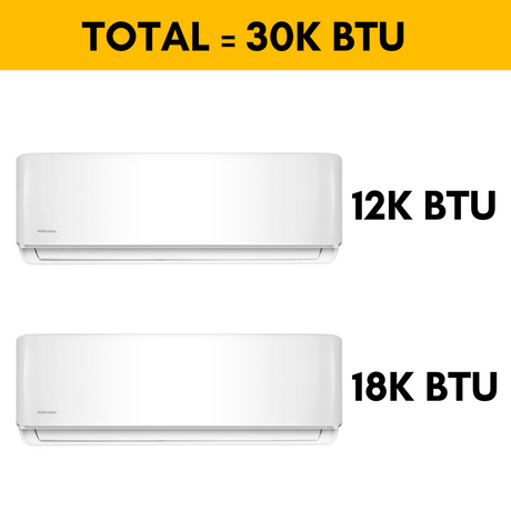 MRCOOL DIY Mini Split - 30,000 BTU 2 Zone Ductless Air Conditioner and Heat Pump, DIY-B-227HP1218 - Home Elegance USA