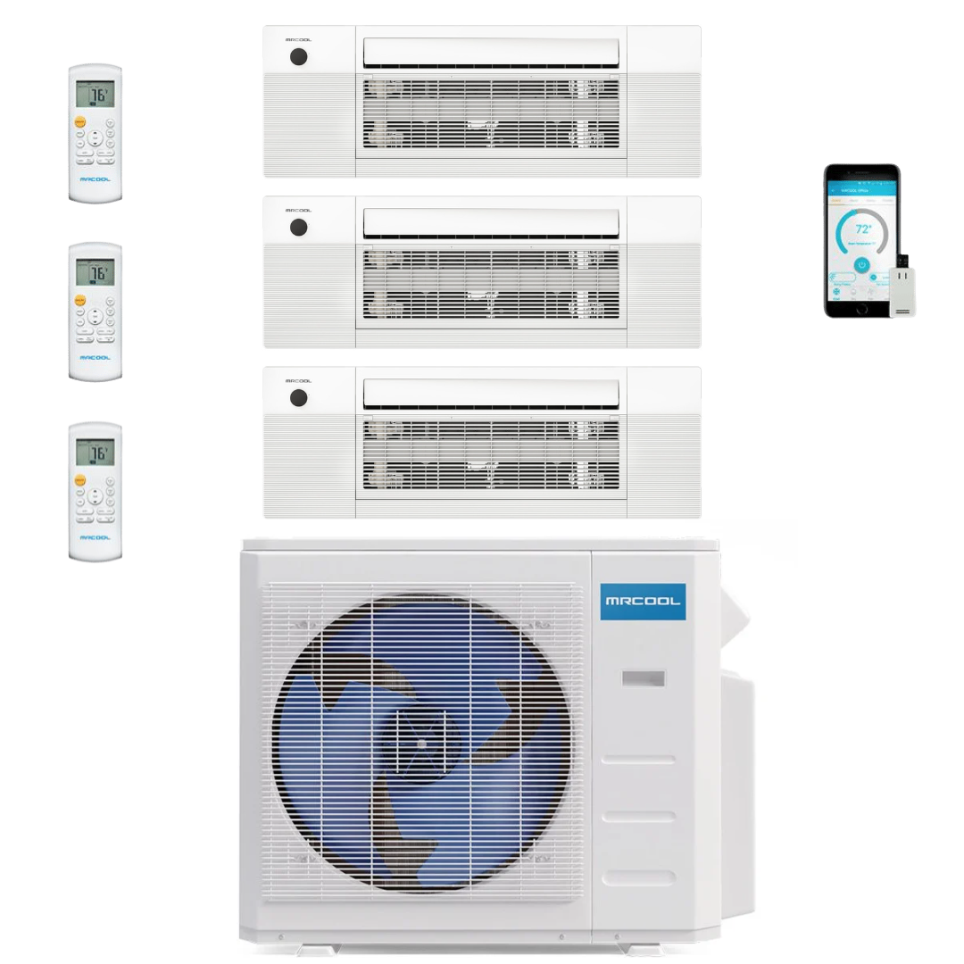 MRCOOL DIY Mini Split - 36,000 BTU 3 Zone Ceiling Cassette Ductless Air Conditioner and Heat Pump, DIY-BC-336HP090918 - Home Elegance USA