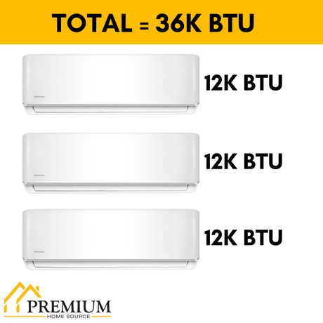 MRCOOL DIY Mini Split - 36,000 BTU 3 Zone Ductless Air Conditioner and Heat Pump with 35 ft. Install Kit, DIYM336HPW06C49 - Home Elegance USA