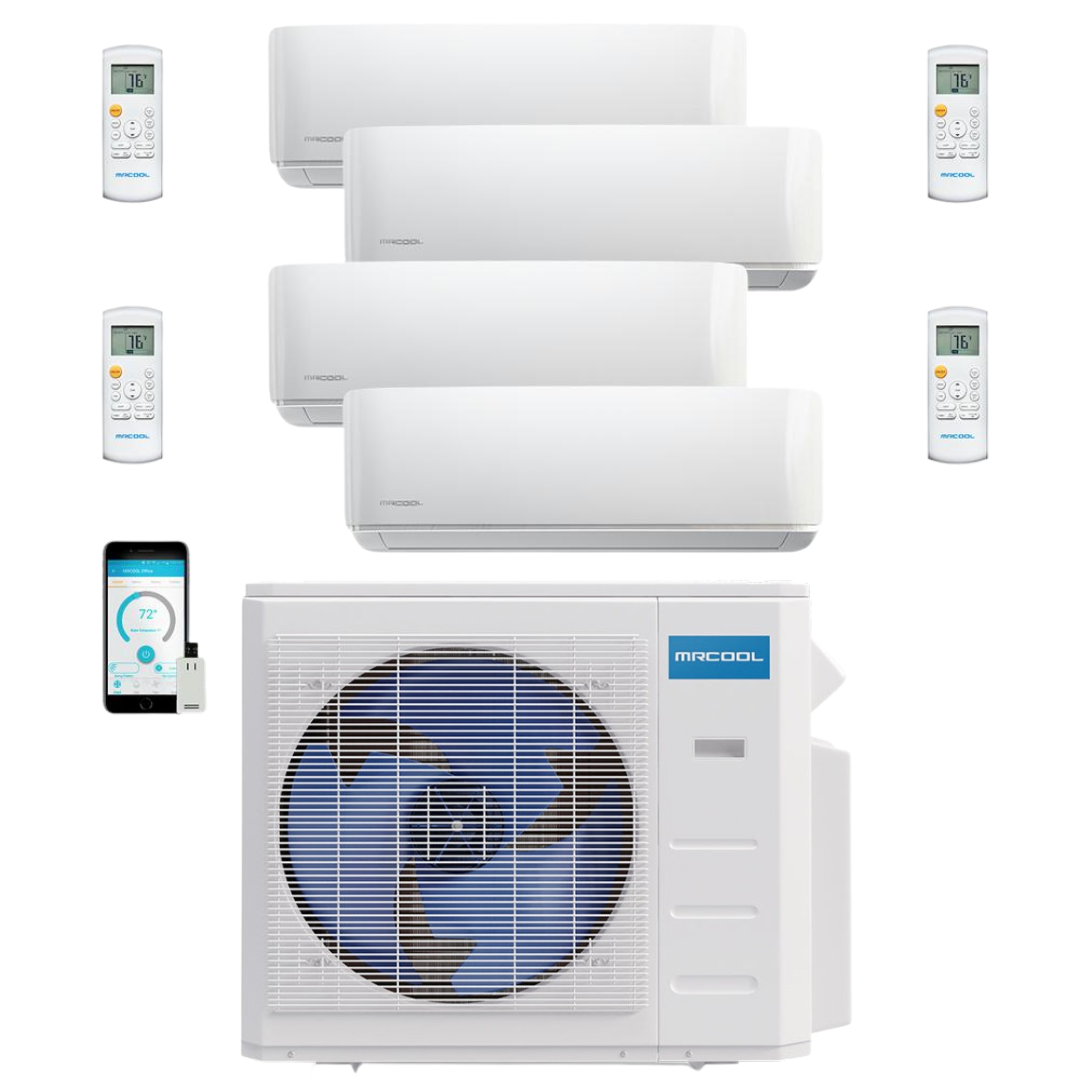 MRCOOL DIY Mini Split - 39,000 BTU 4 Zone Ductless Air Conditioner and Heat Pump, DIY-B-436HP09090912 - Home Elegance USA