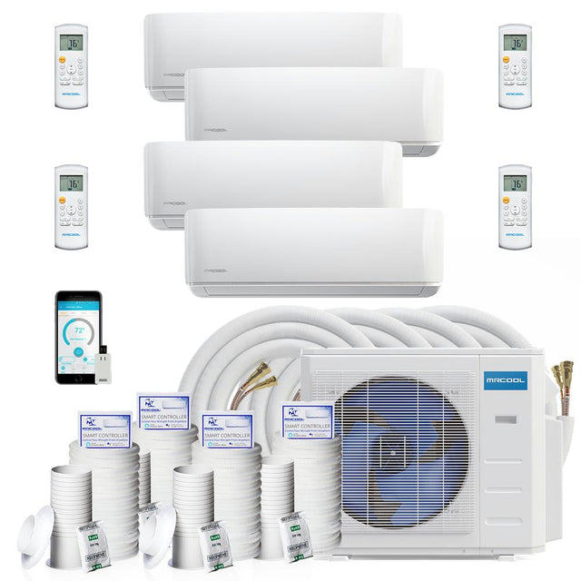 MRCOOL DIY Mini Split - 42,000 BTU 4 Zone Ductless Air Conditioner and Heat Pump with 50 ft. Install Kit, DIYM436HPW02C194 - Home Elegance USA