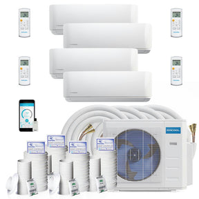 Mrcool Diy Mini Split - 39,000 Btu 4 Zone Ductless Air Conditioner And Heat Pump With 25 Ft. Install Kit, Diym436Hpw01C84