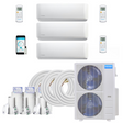 Mrcool Diy Mini Split - 39,000 Btu 3 Zone Ductless Air Conditioner And Heat Pump With 35 Ft. Install Kit, Diy348Hp09121835